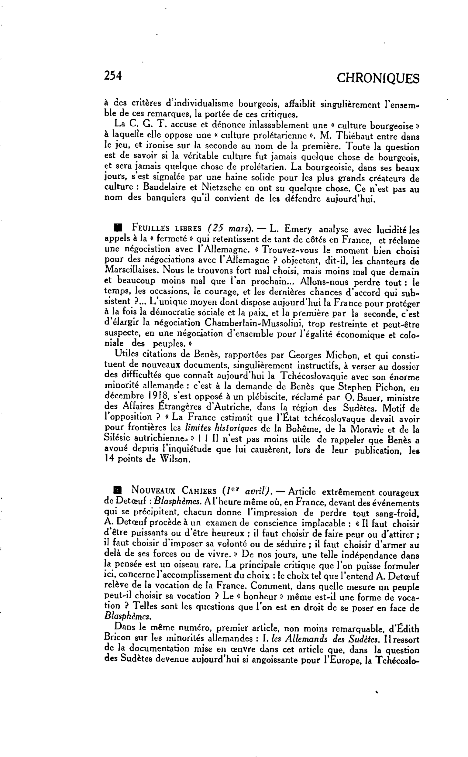 Feuilles libres (25 mars)