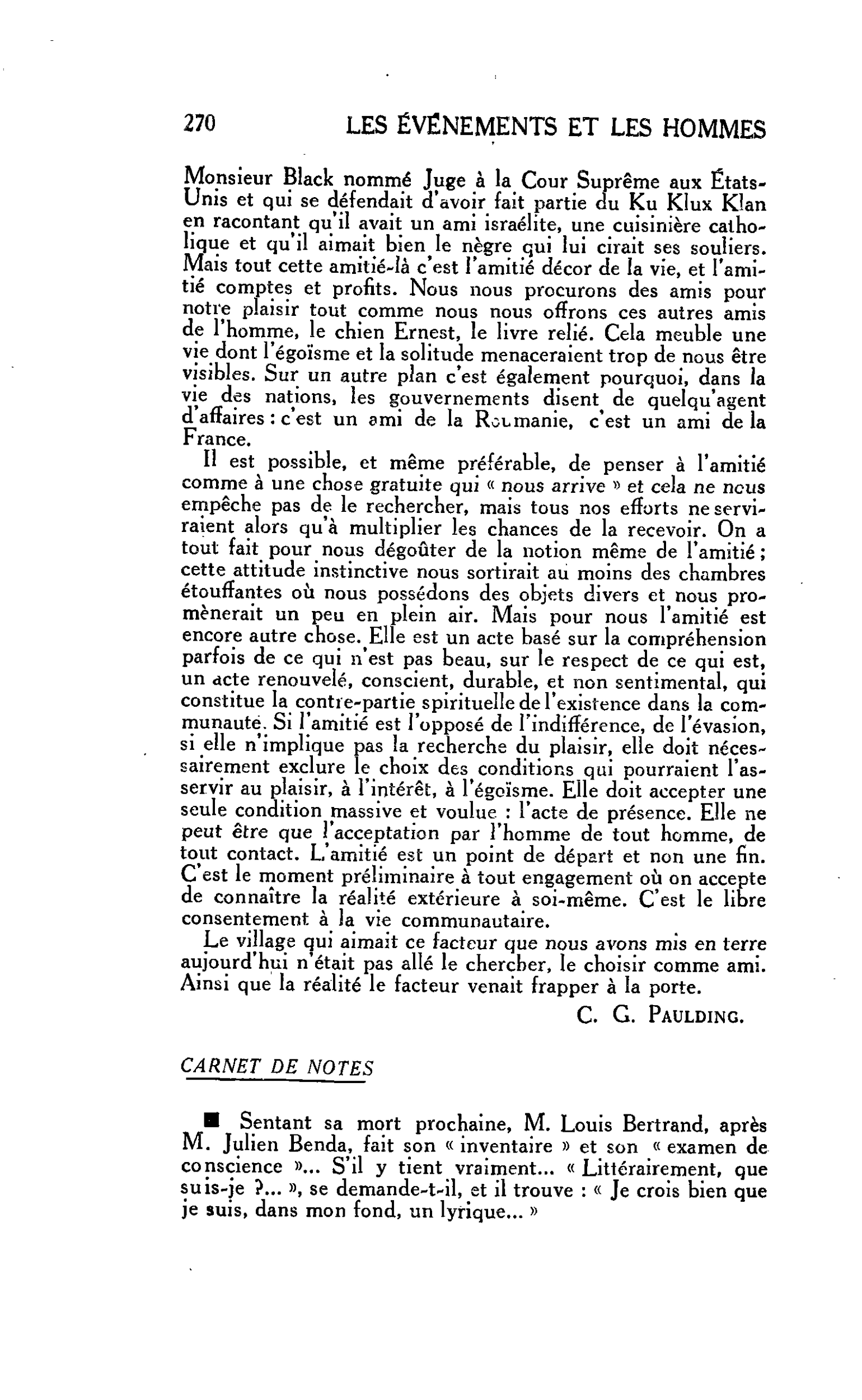LA VIE QUOTIDIENNE : CARNET DE NOTES