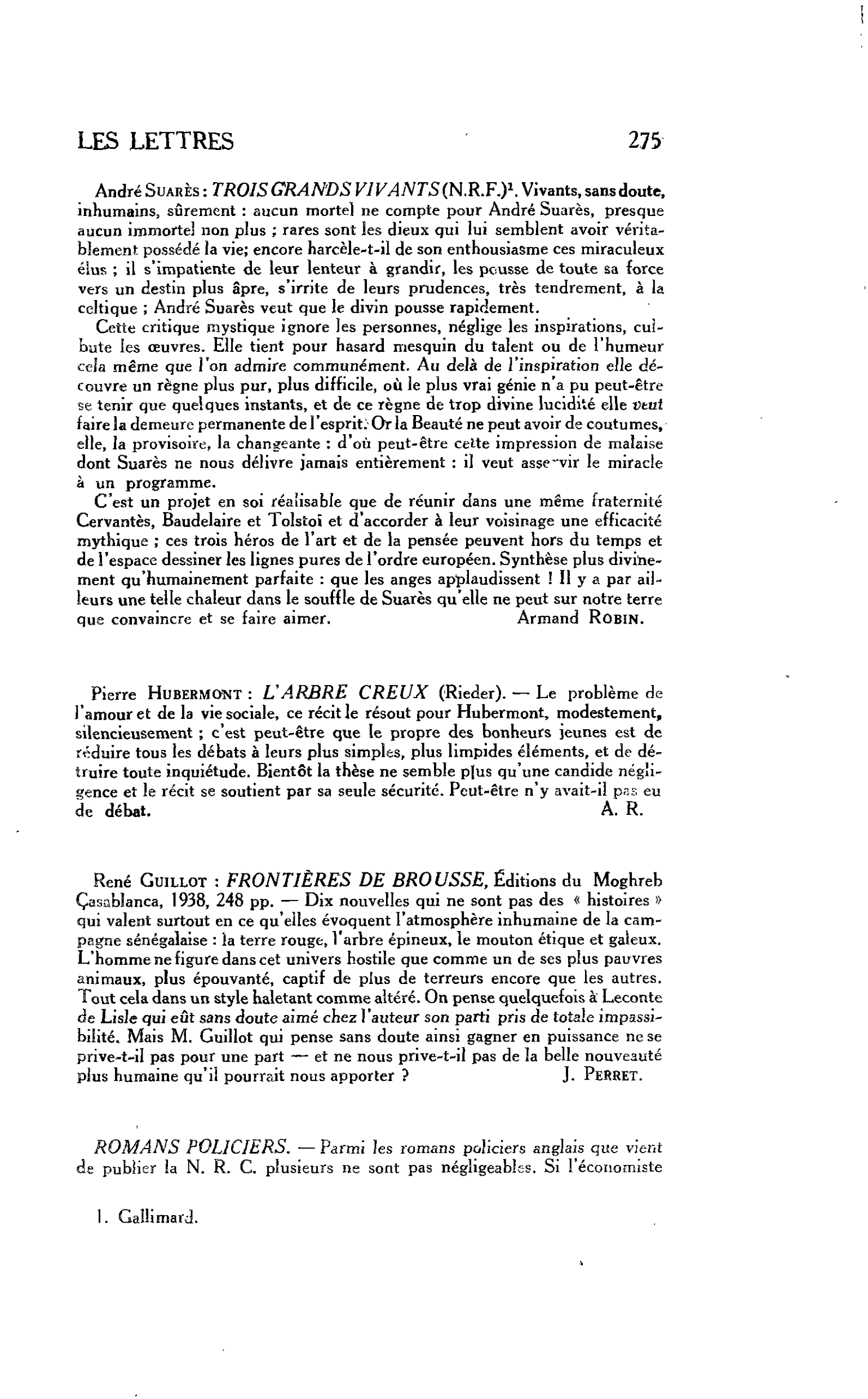 LES LETTRES : ROMANS POLICIERS
