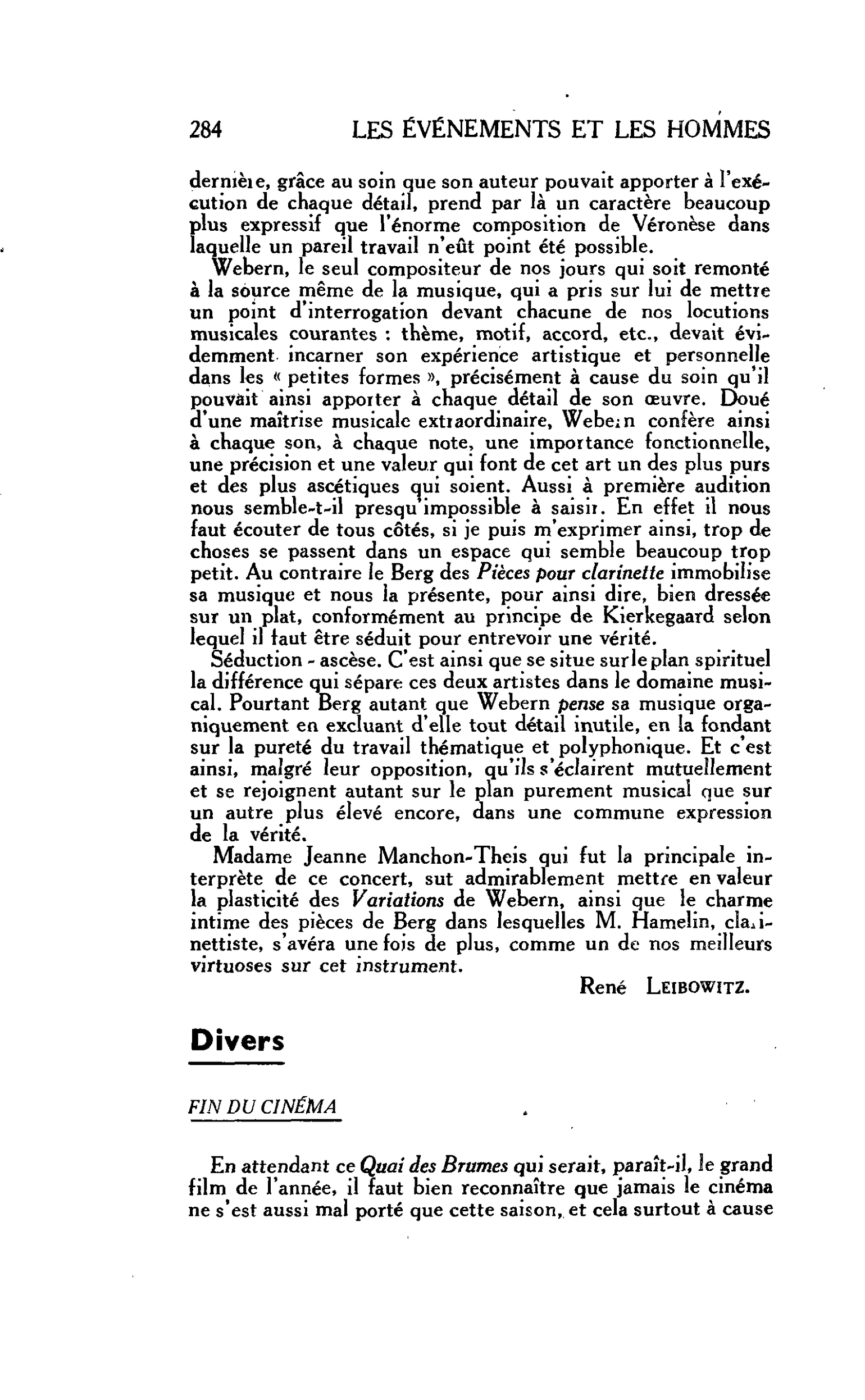 LES ARTS. Divers : FIN DU CINÉMA