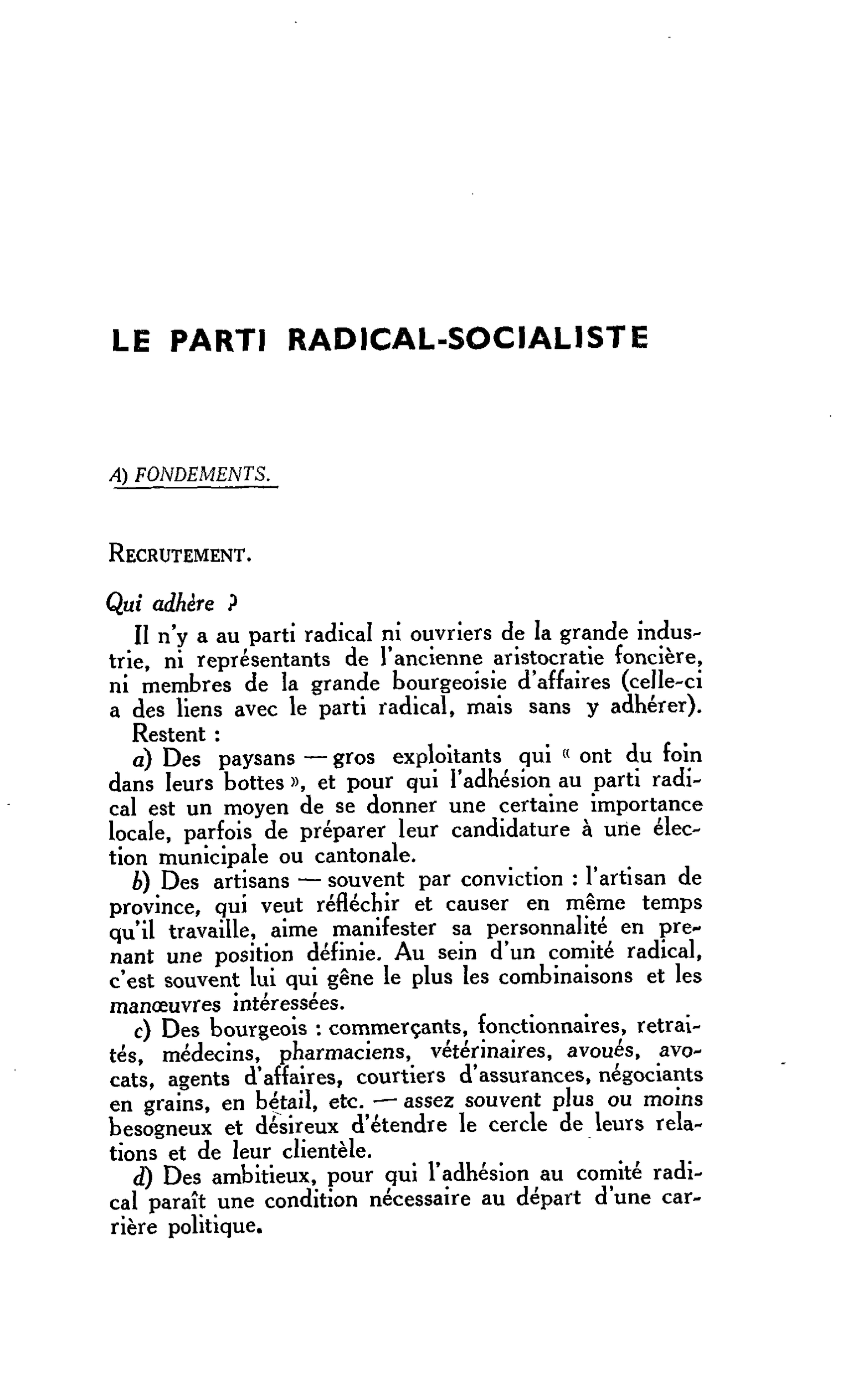 Le parti radical-socialiste