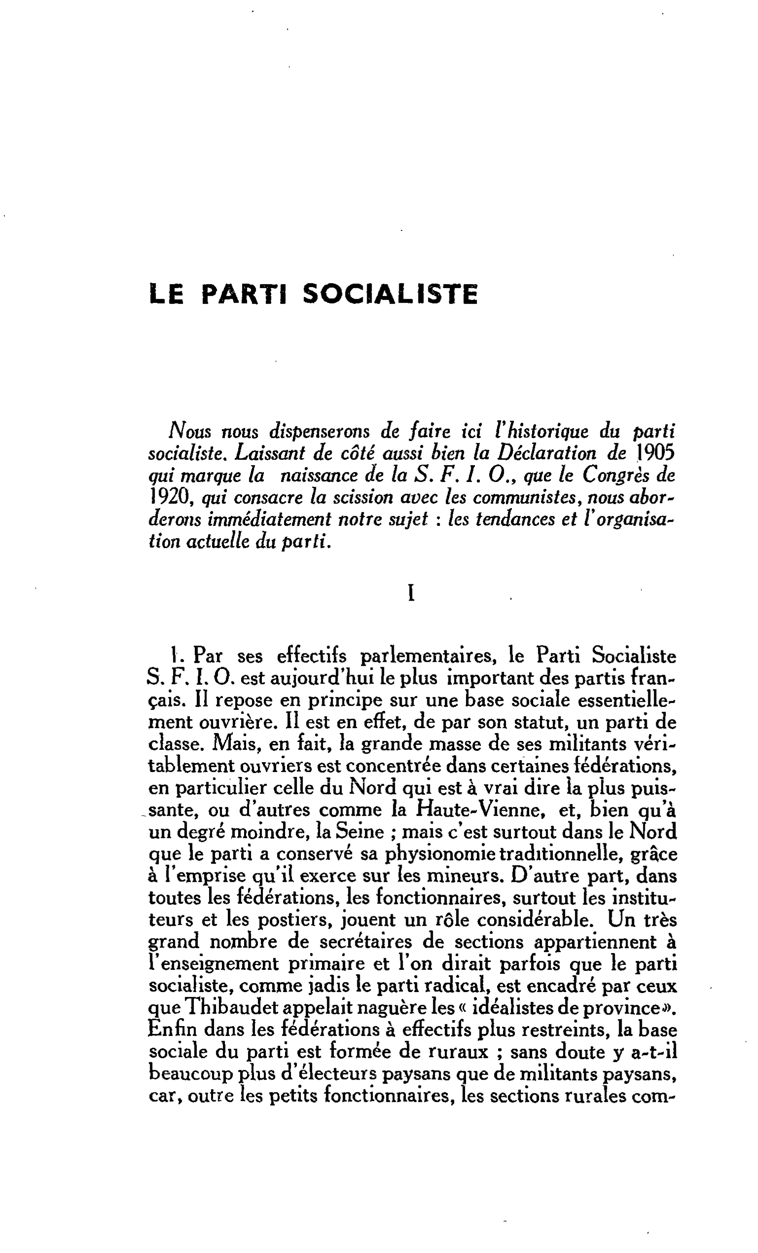 Le parti socialiste