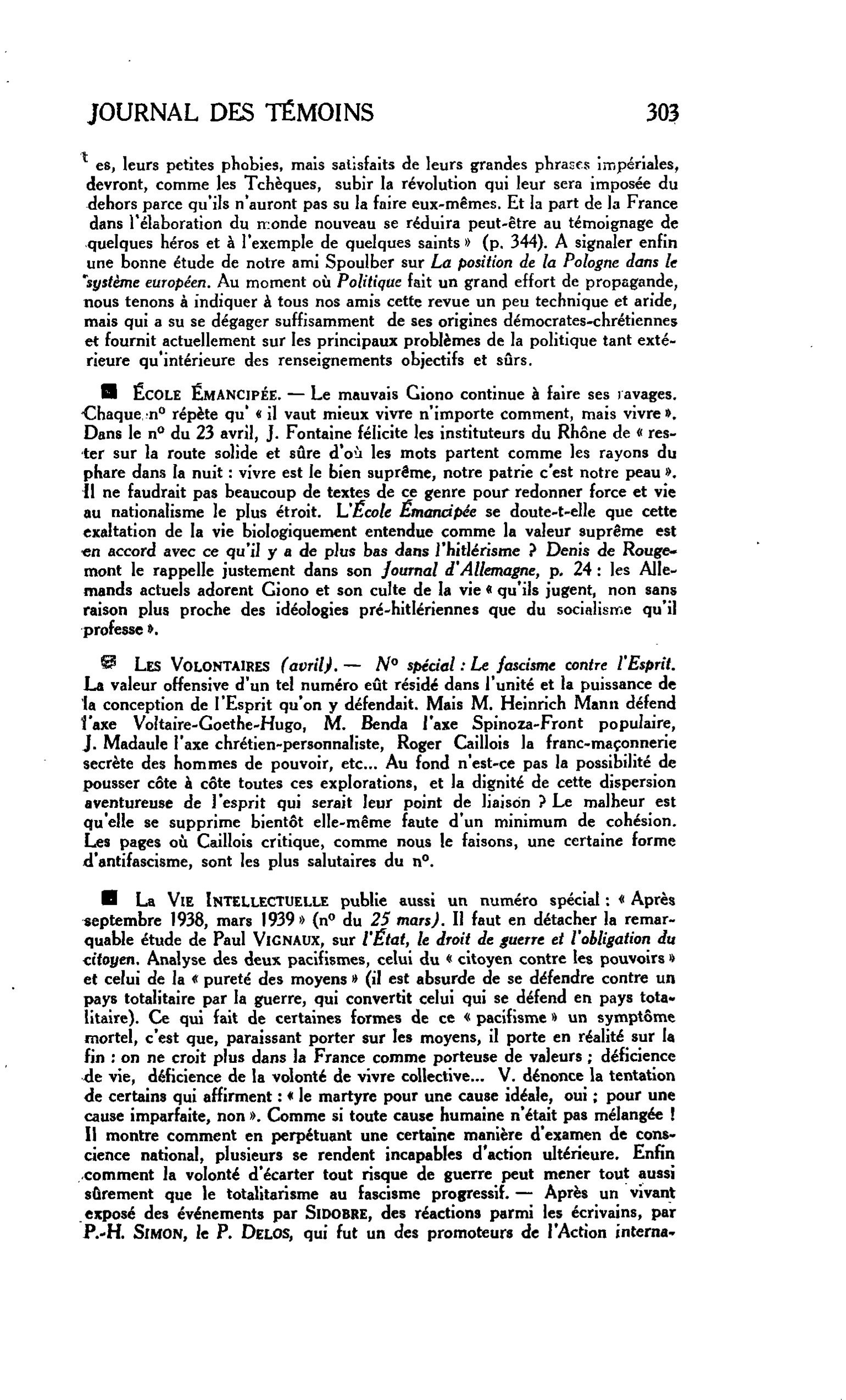 Journal des Témoins : Les Volontaires (avril)