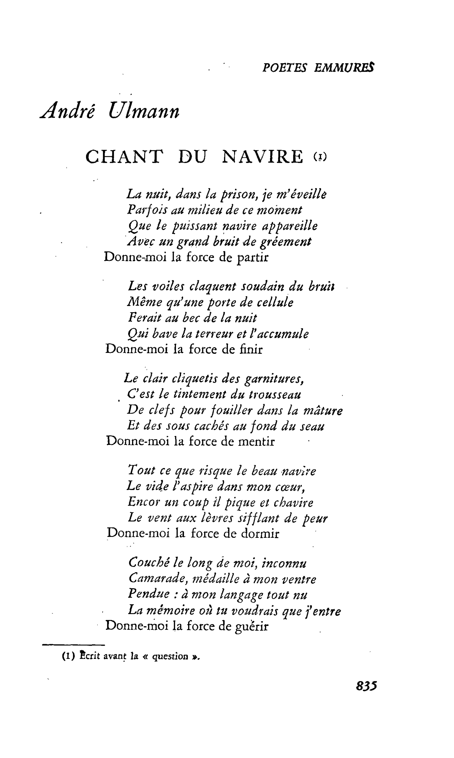Poètes emmurés : André Ulmann