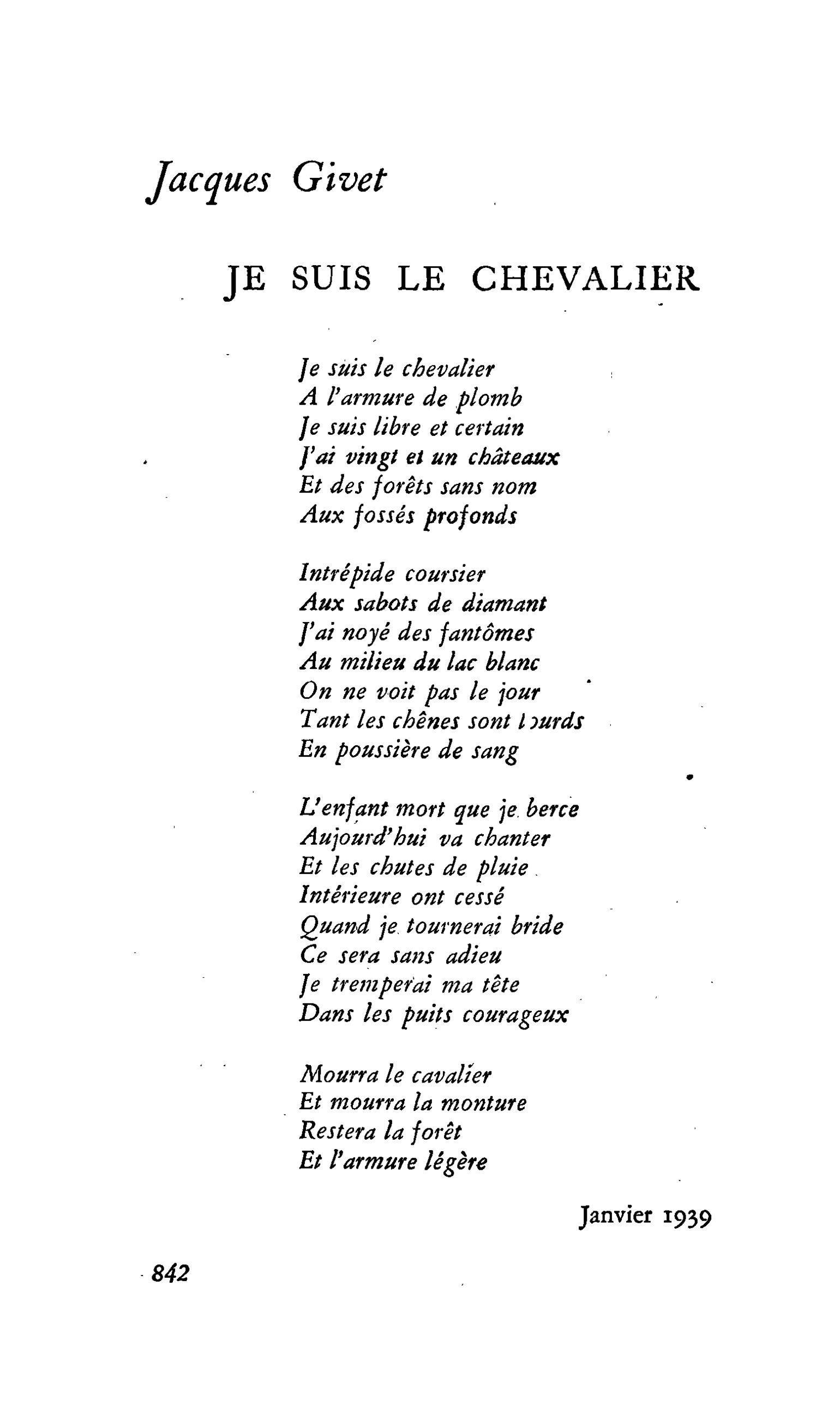 Poètes emmurés : Jacques Givet