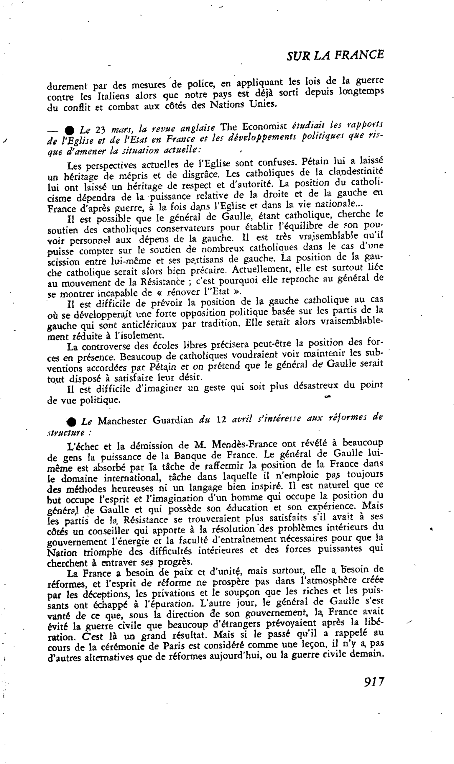 Les événements et les hommes