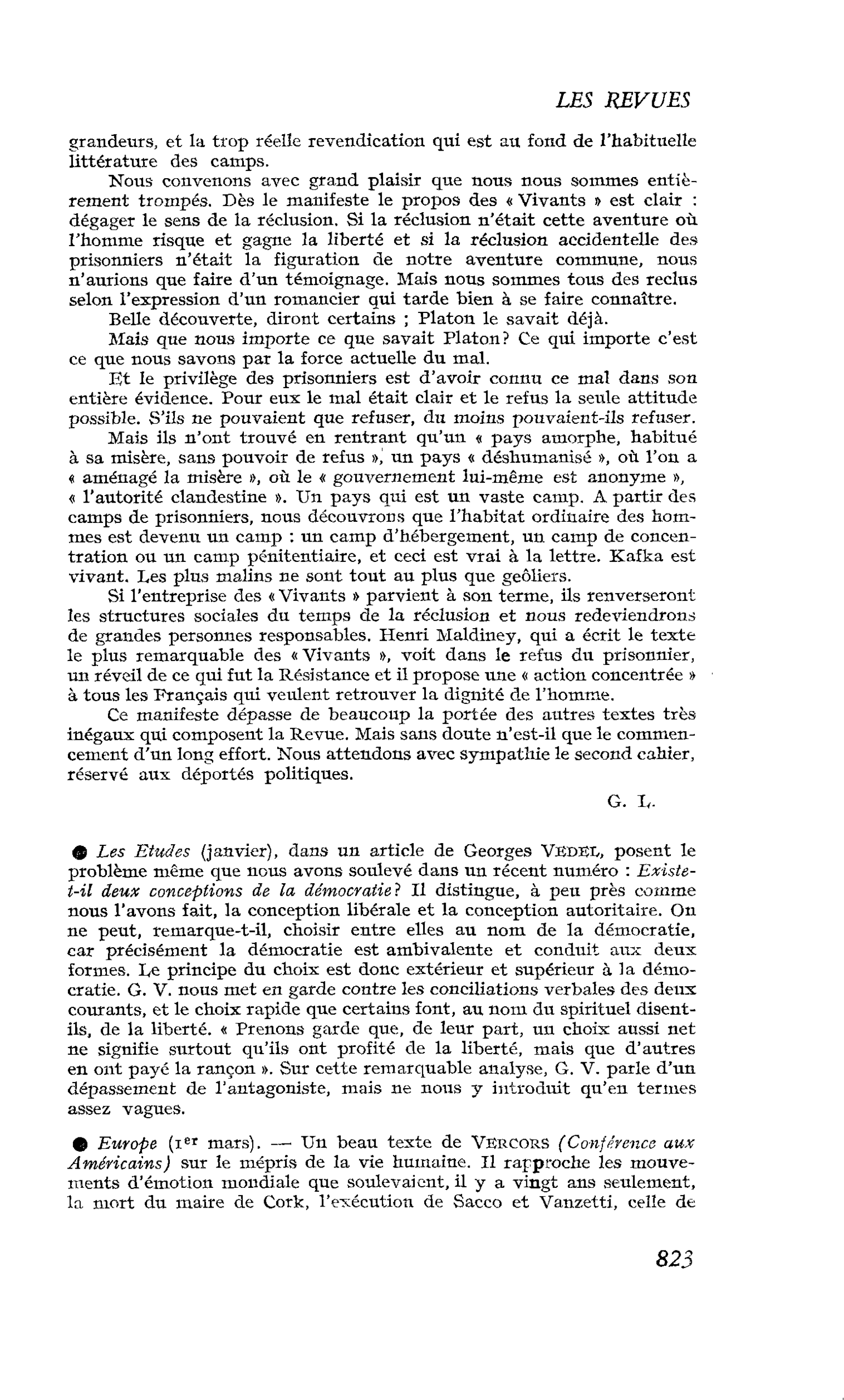 L’HOMME ENGAGÉ : Les Etudes (janvier)