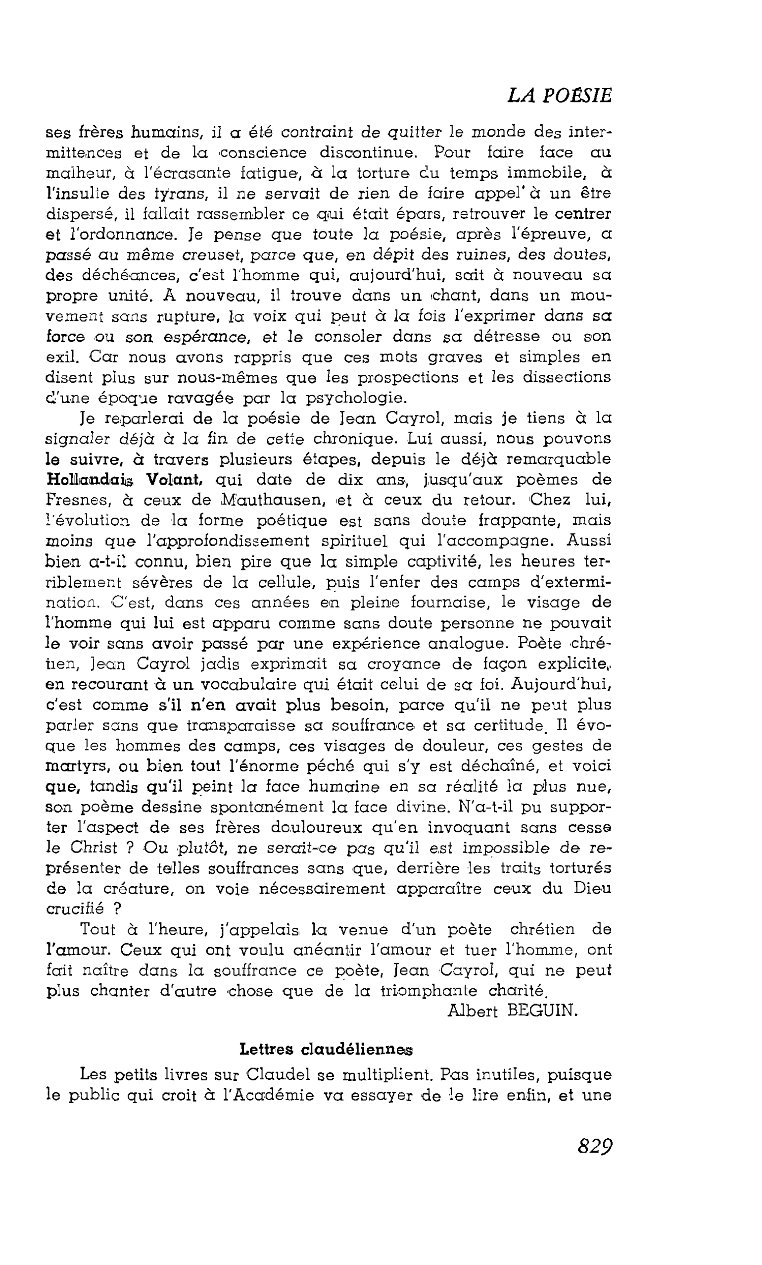 LES LETTRES : Lettres claudéliennes