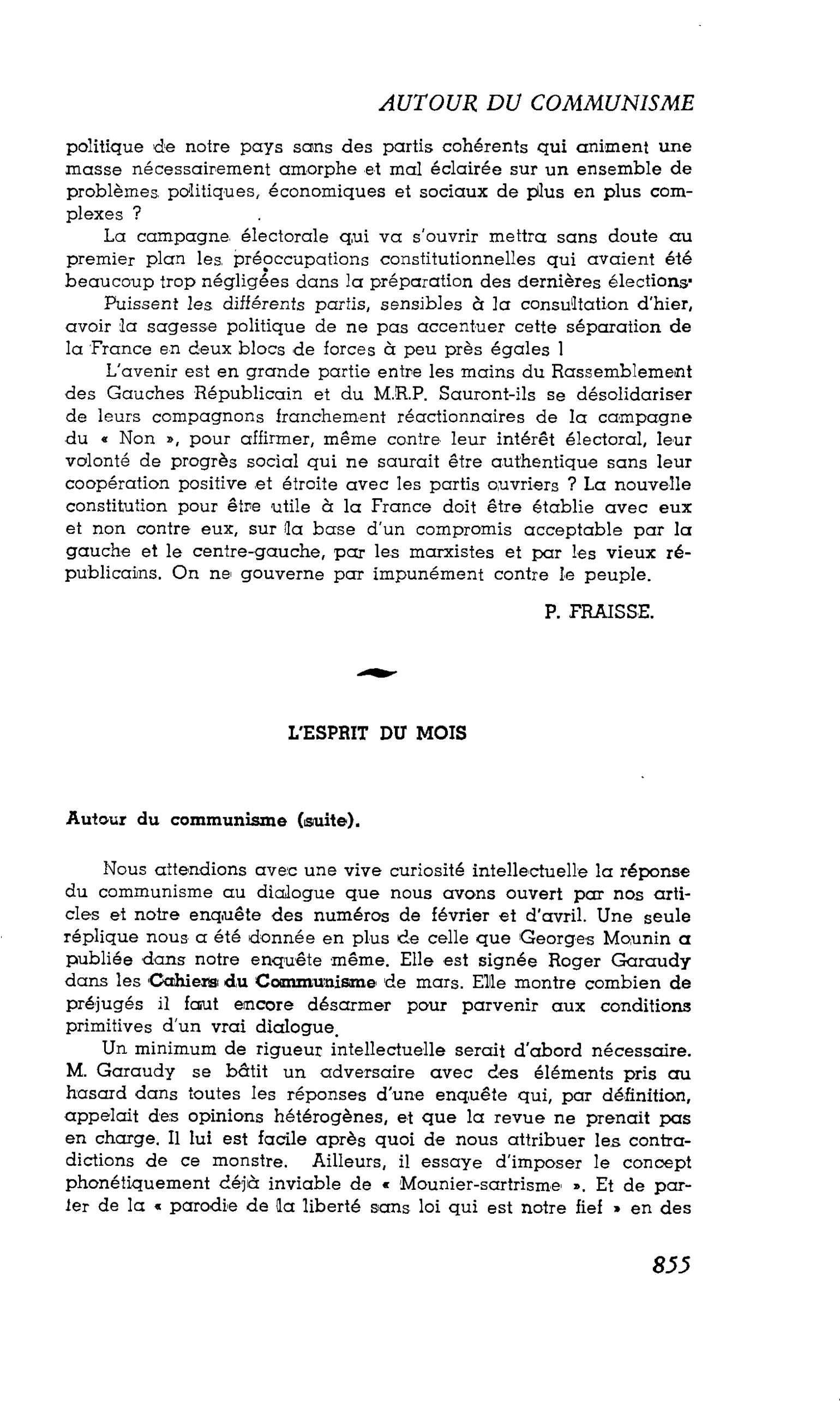 LA CITÉ. L’ESPRIT DU MOIS : Autour du communisme (suite)