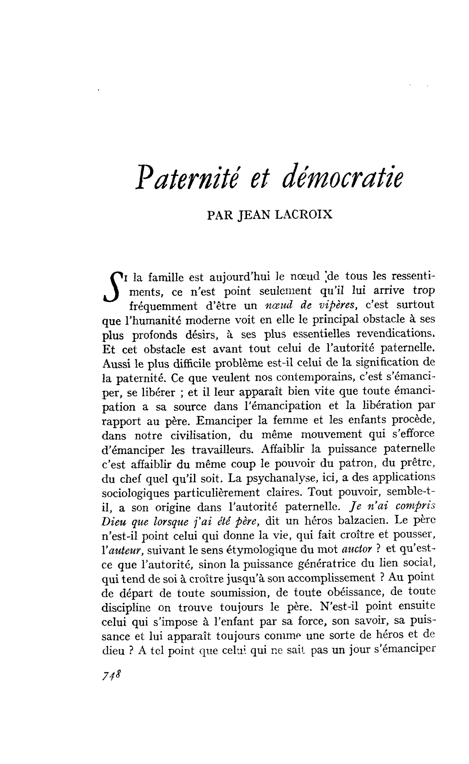 Paternité et démocratie