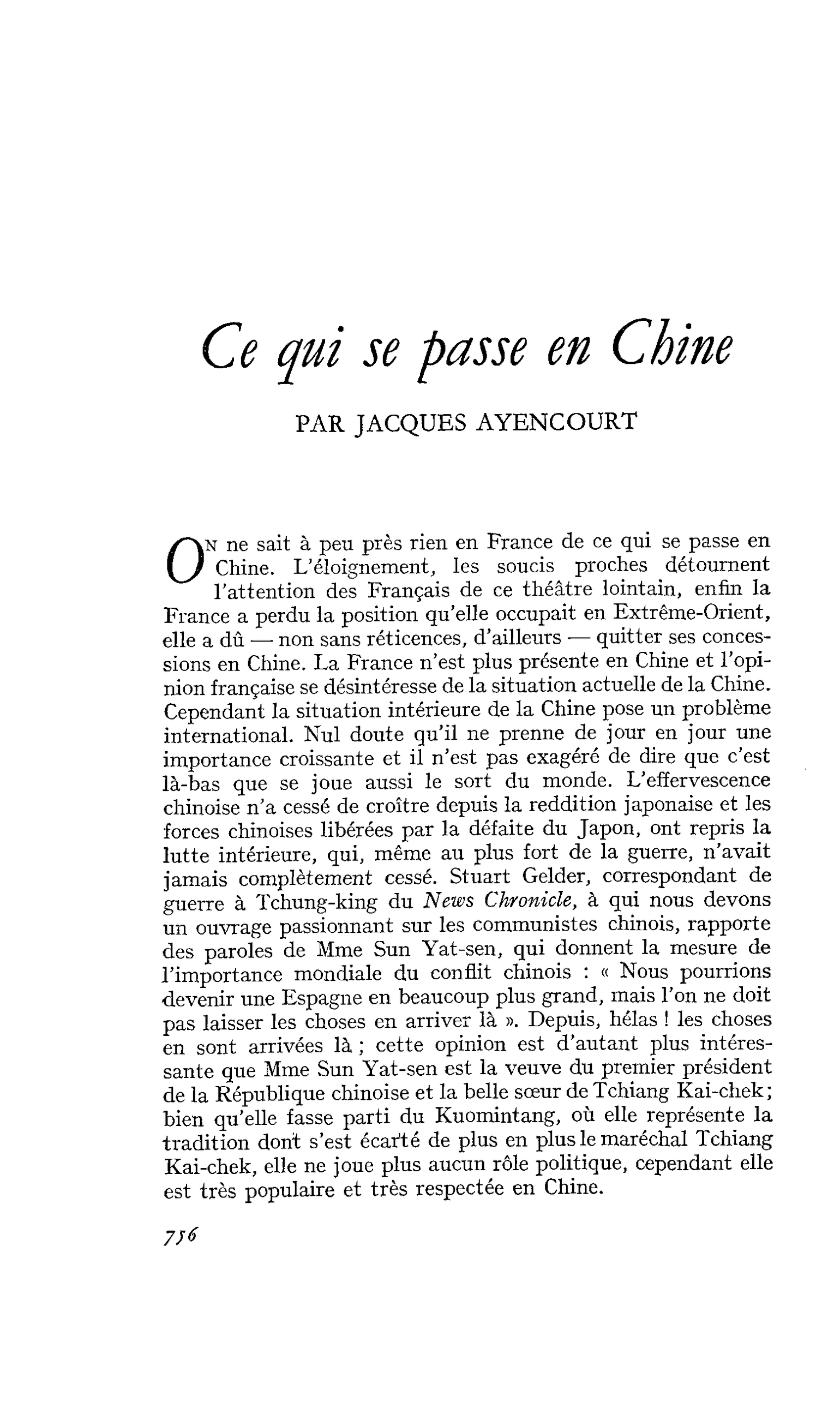 Ce qui se passe en Chine