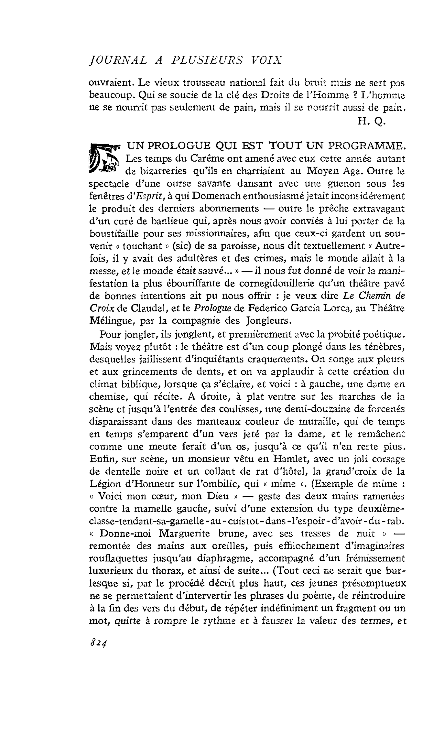 UN PROLOGUE QUI EST TOUT UN PROGRAMME