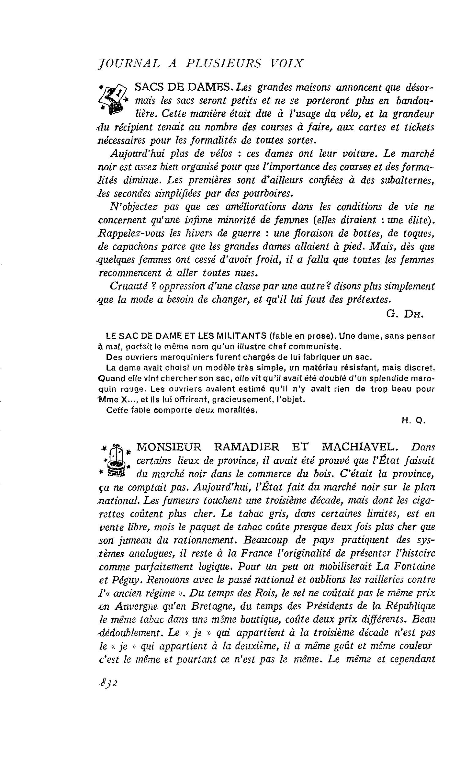 MONSIEUR RAMADIER ET MACHIAVEL