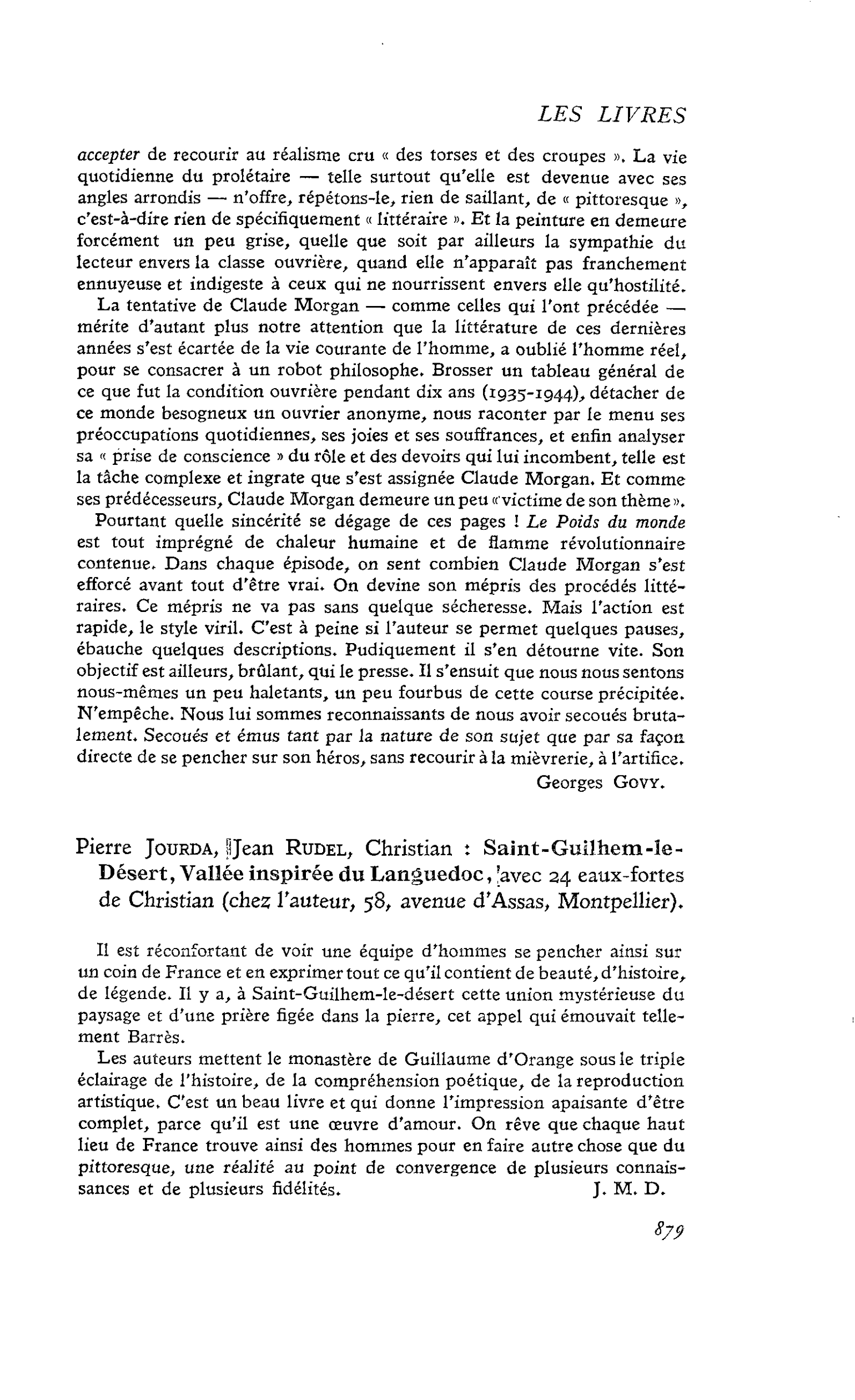 Pierre Jourda, Jean Rudel, Christian : Saint-Guilhem-le- Désert, Vallée inspirée du Languedoc, avec 24 eaux-fortes de Christian