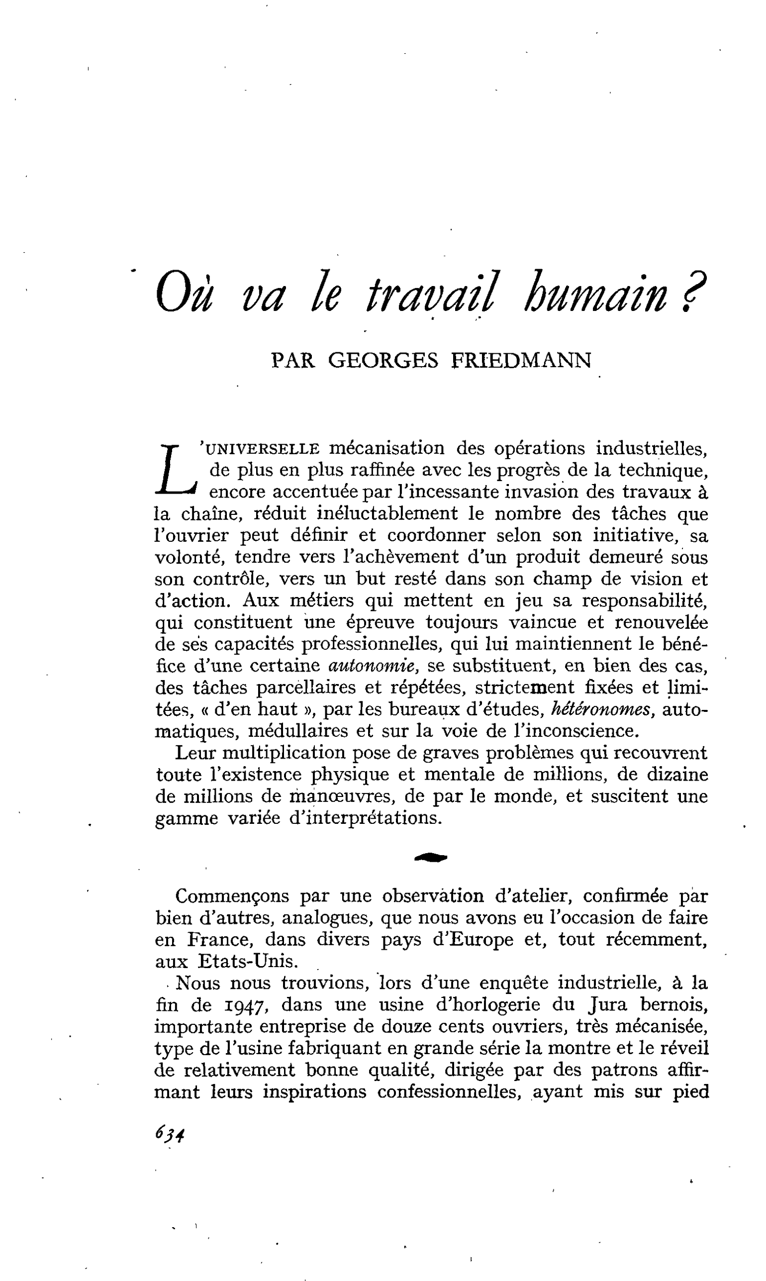 Où va le travail humain ?