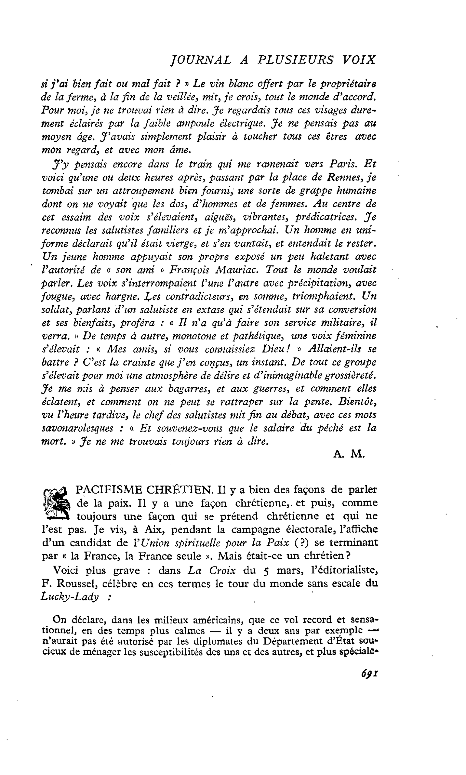 PACIFISME CHRÉTIEN