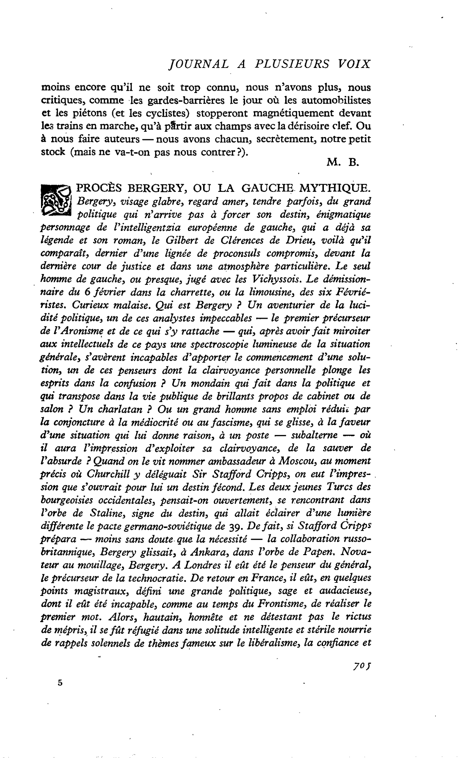 PROCÈS BERGERY, OU LA GAUCHE MYTHIQUE