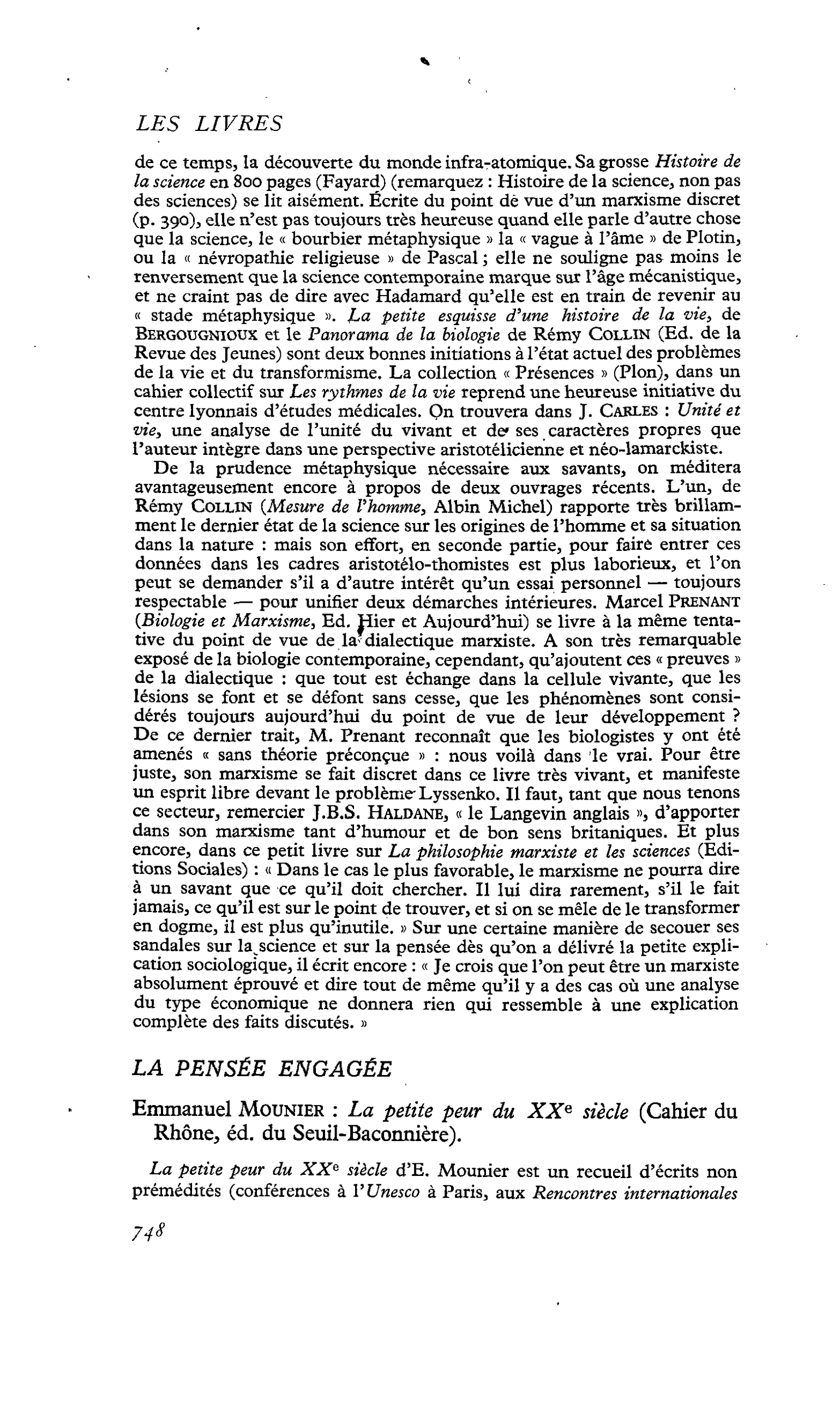 Emmanuel Mounier : La petite peur du XXe siècle