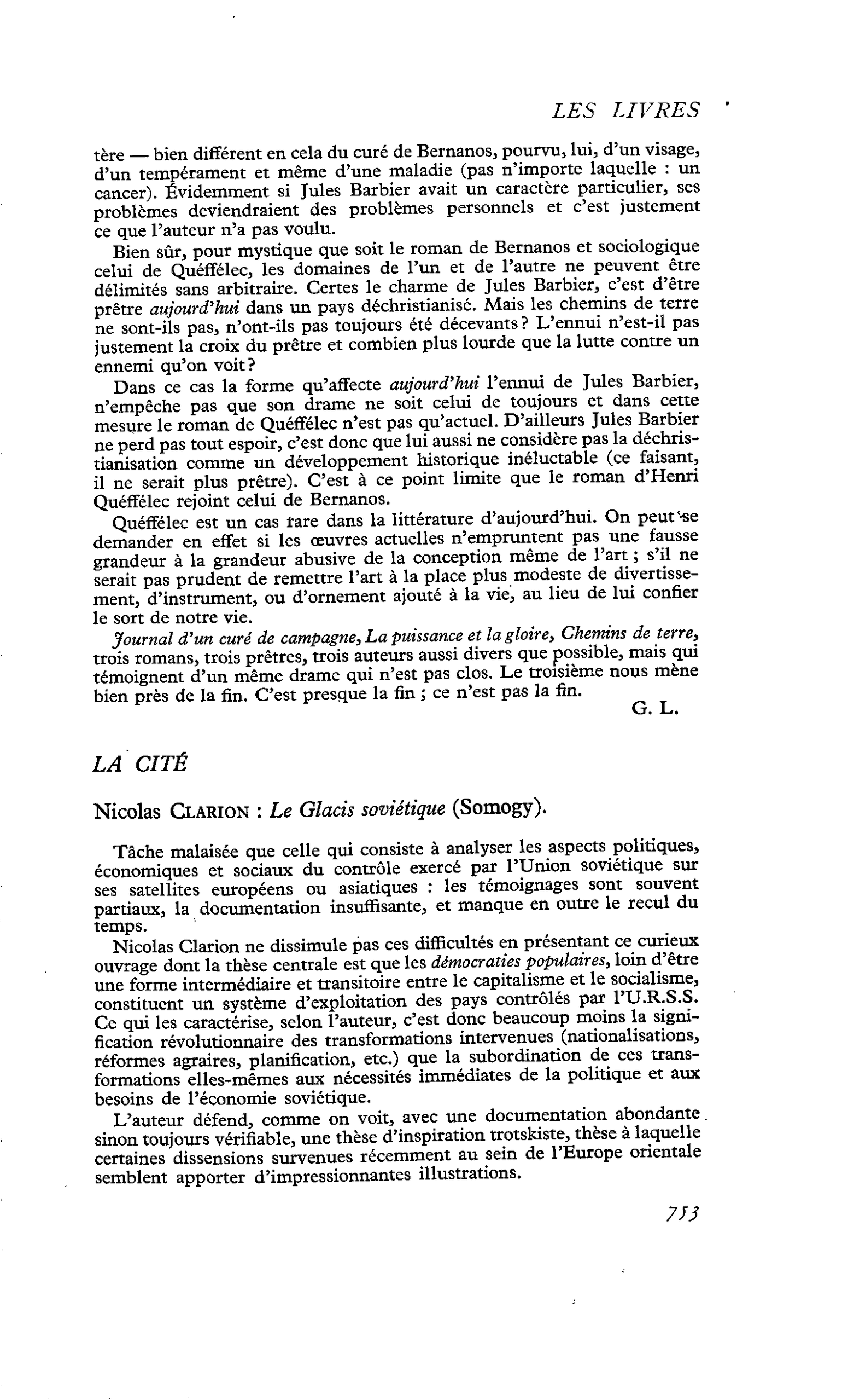 Nicolas Clarion : Le Glacis soviétique