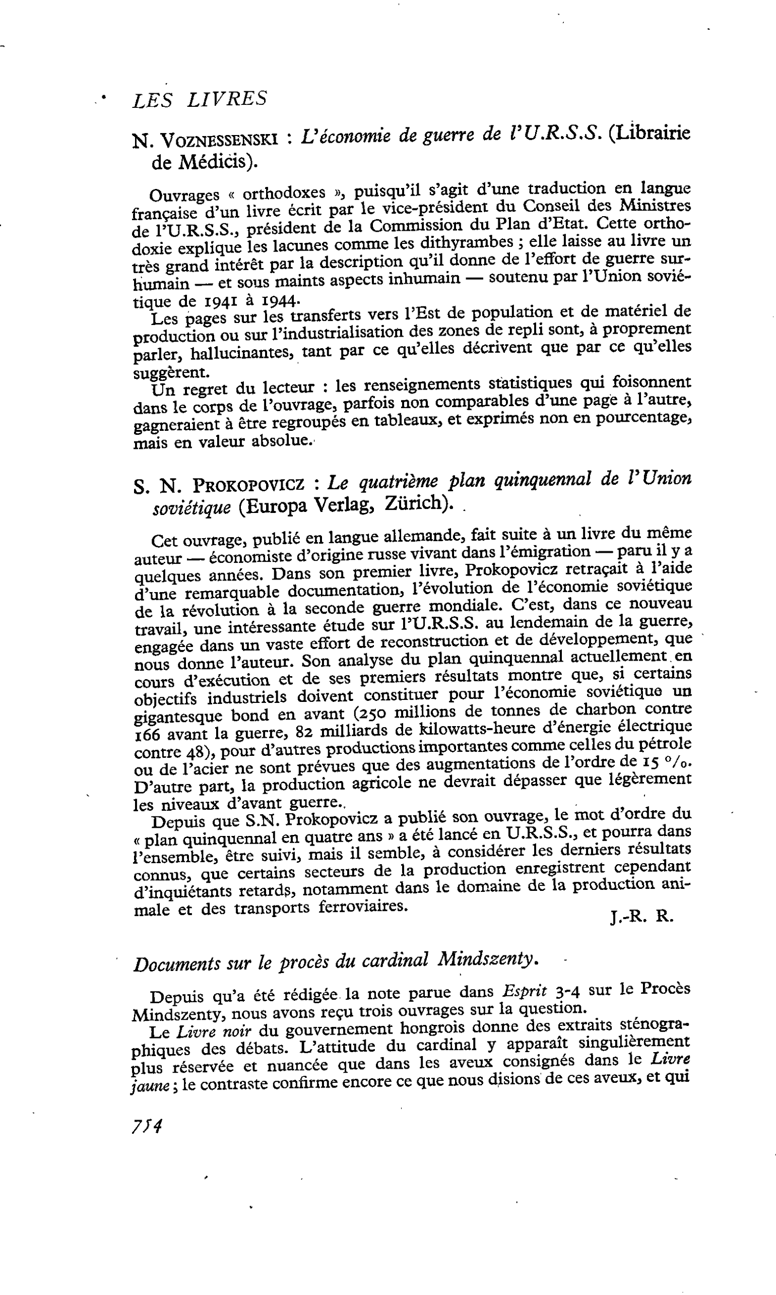 N. Voznessenski : L’économie de guerre de l’U.R.S.S.