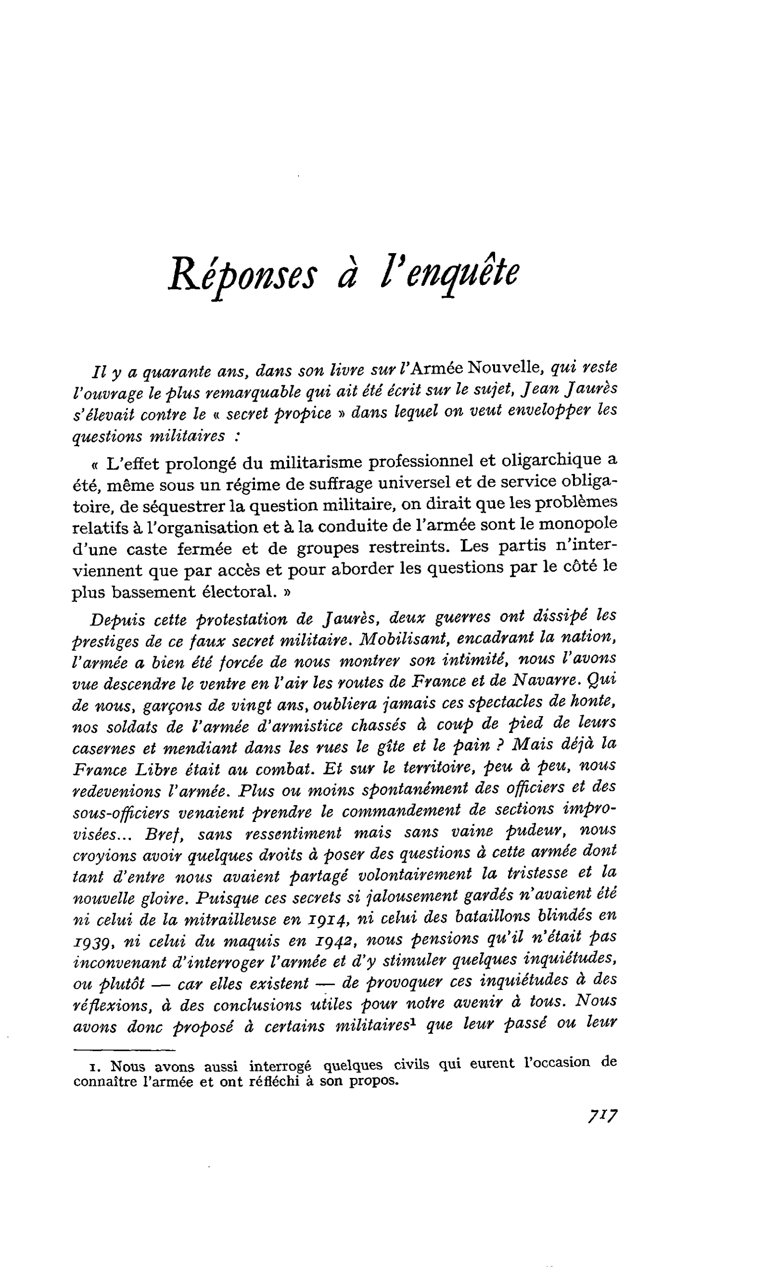 Réponses à l’enquête