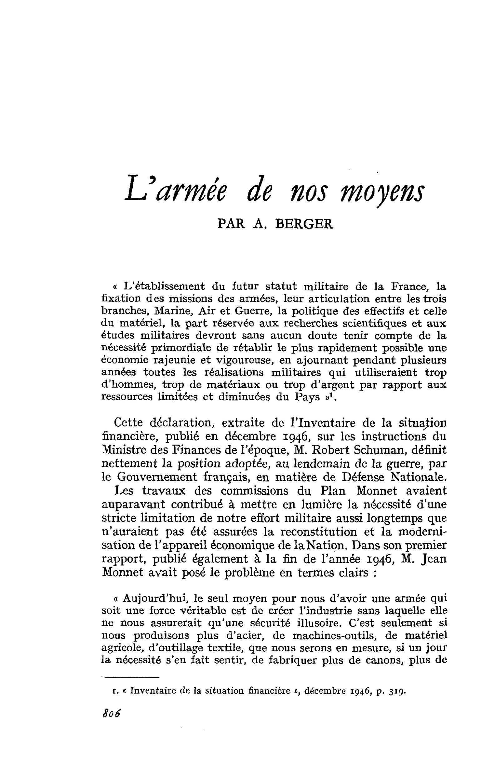 L’année de nos moyens