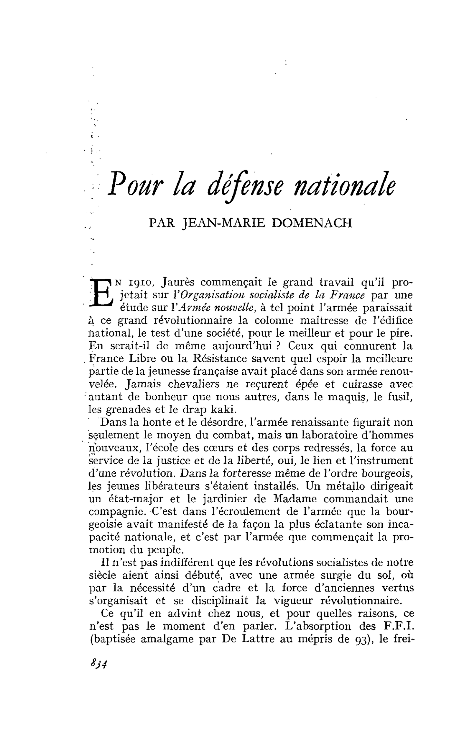 Pour la défense nationale