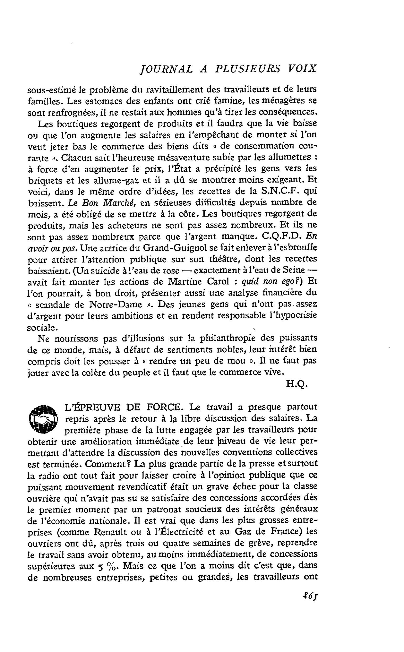 L’épreuve de force