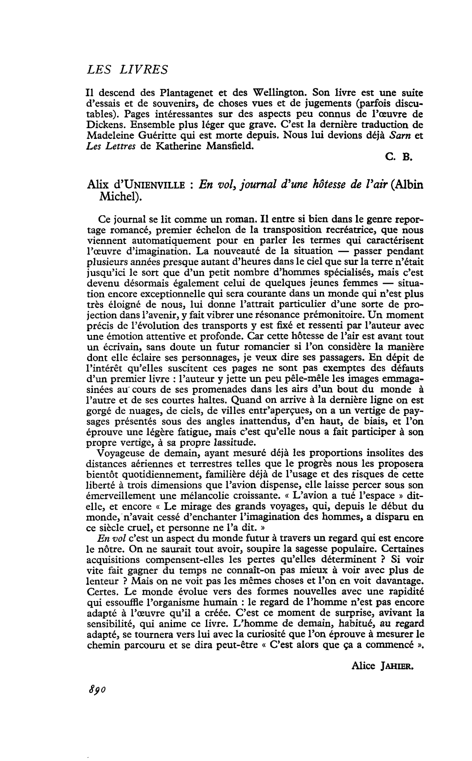 Alix d’Unienville : En vol, journal d’une hôtesse de l’air