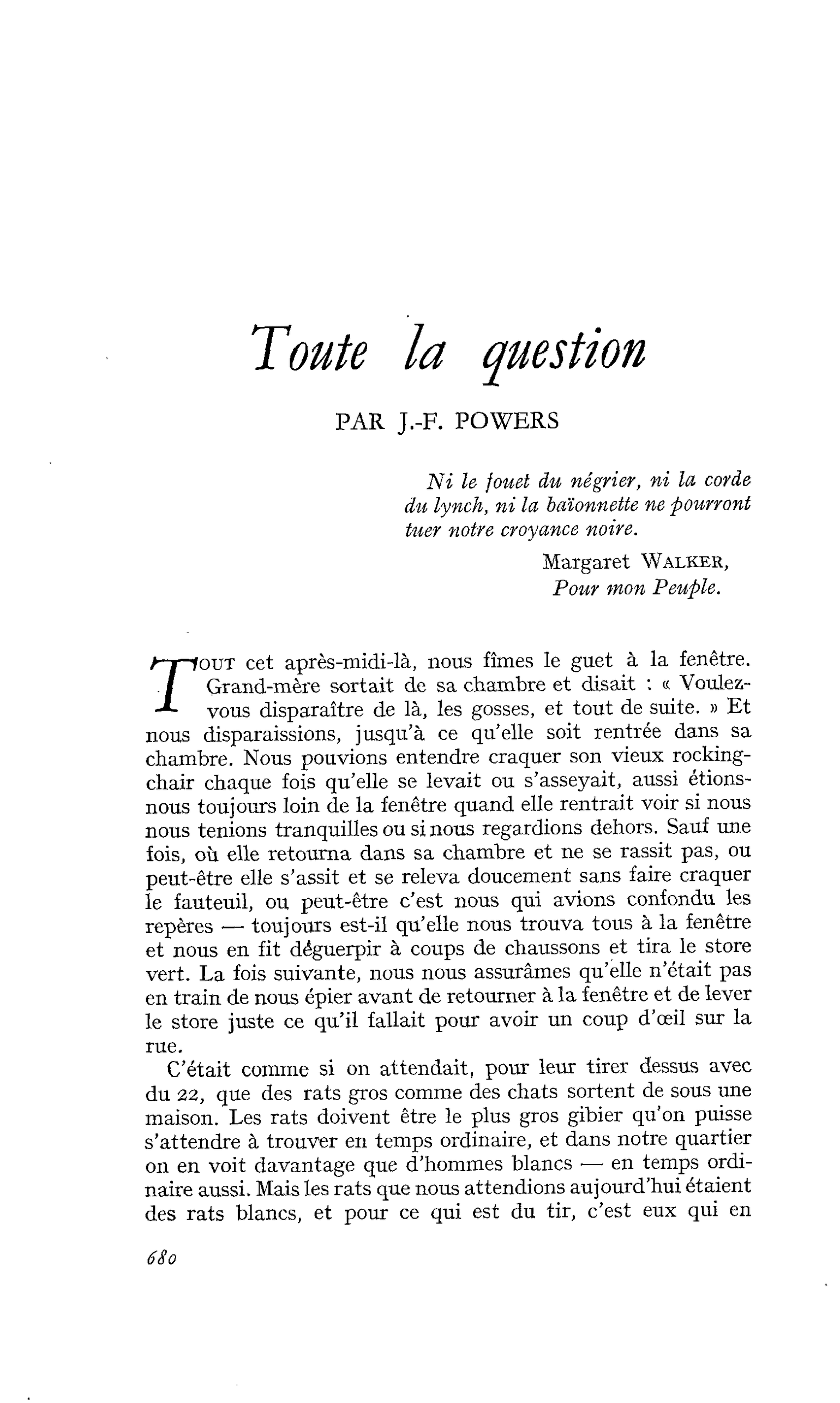 Toute la question