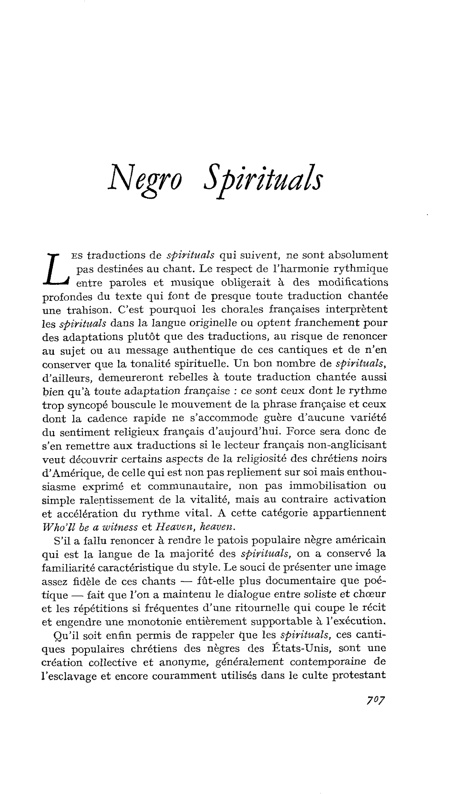 Negro Spirituals