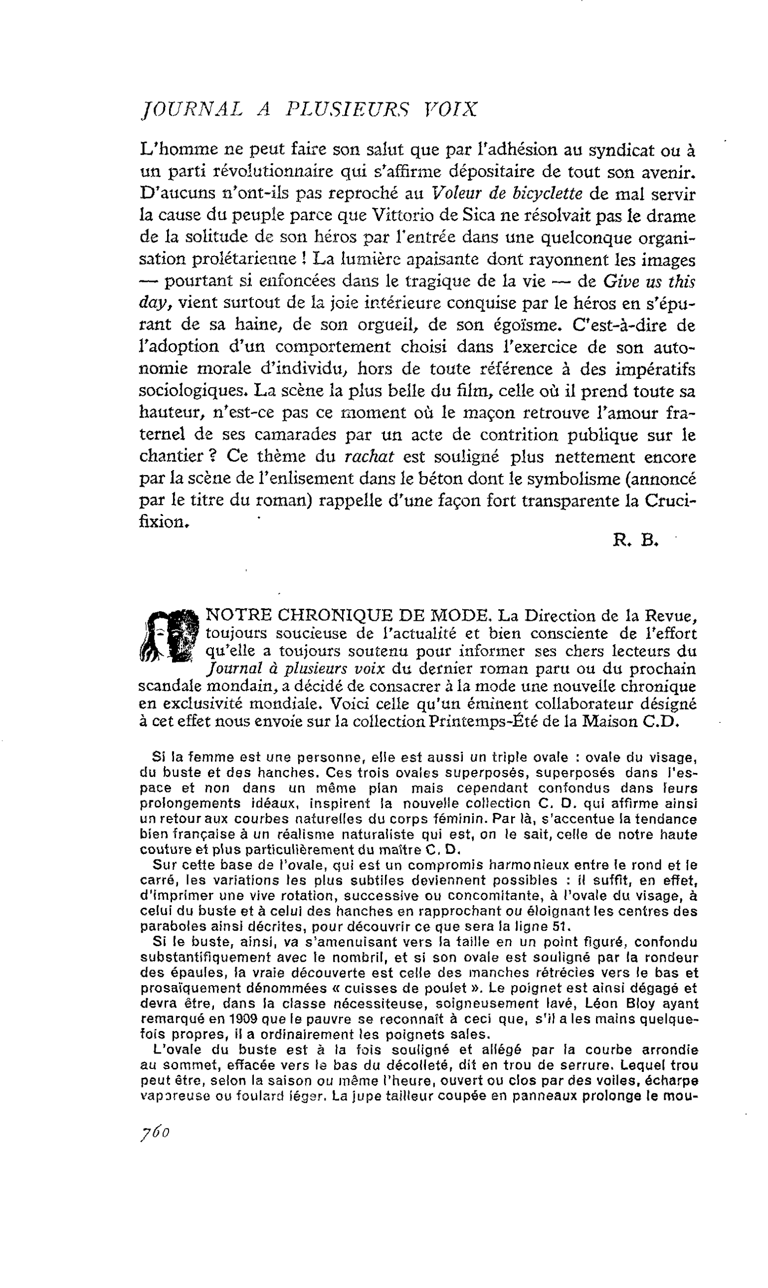NOTRE CHRONIQUE DE MODE
