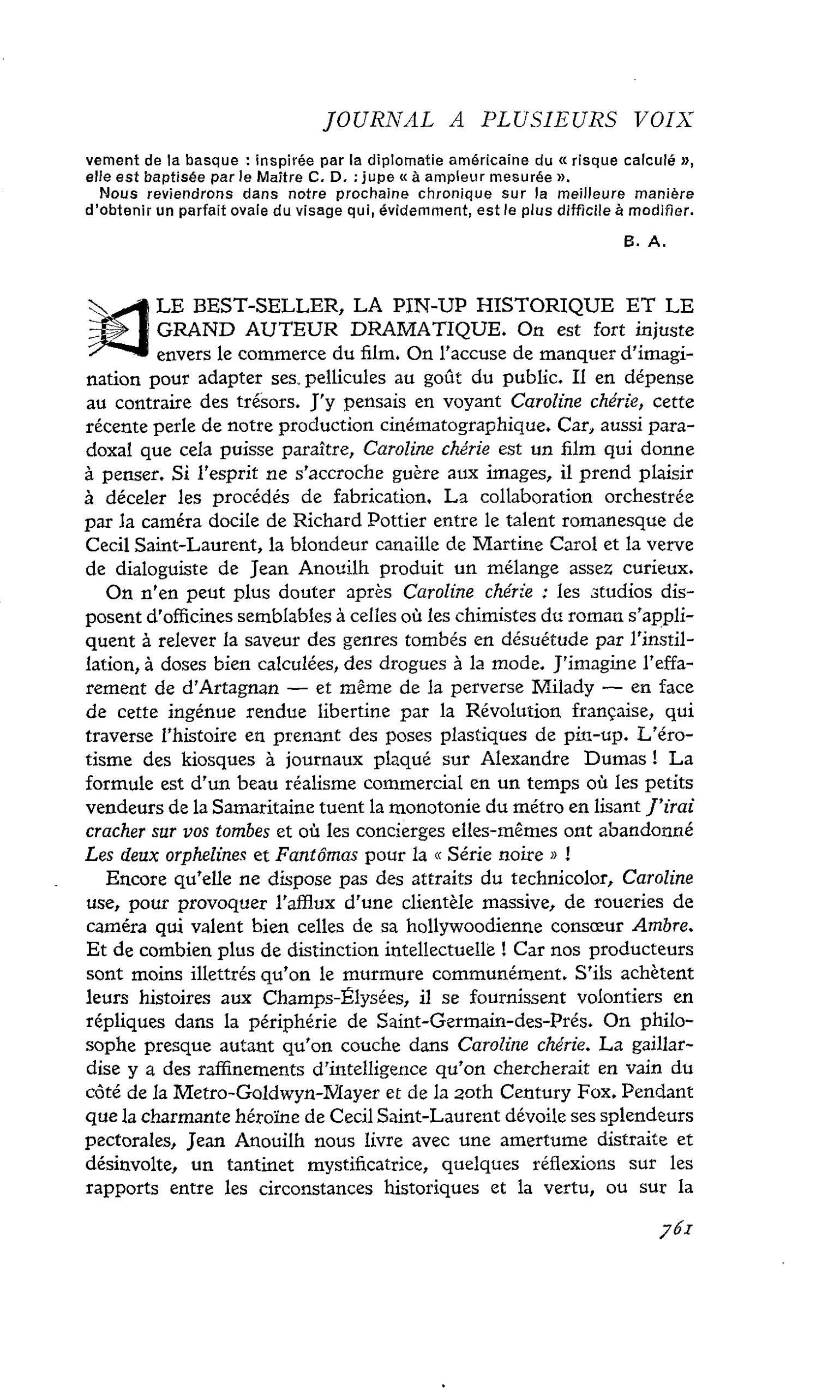 LE BEST-SELLER, LA PIN-UP HISTORIQUE ET LE GRAND AUTEUR DRAMATIQUE