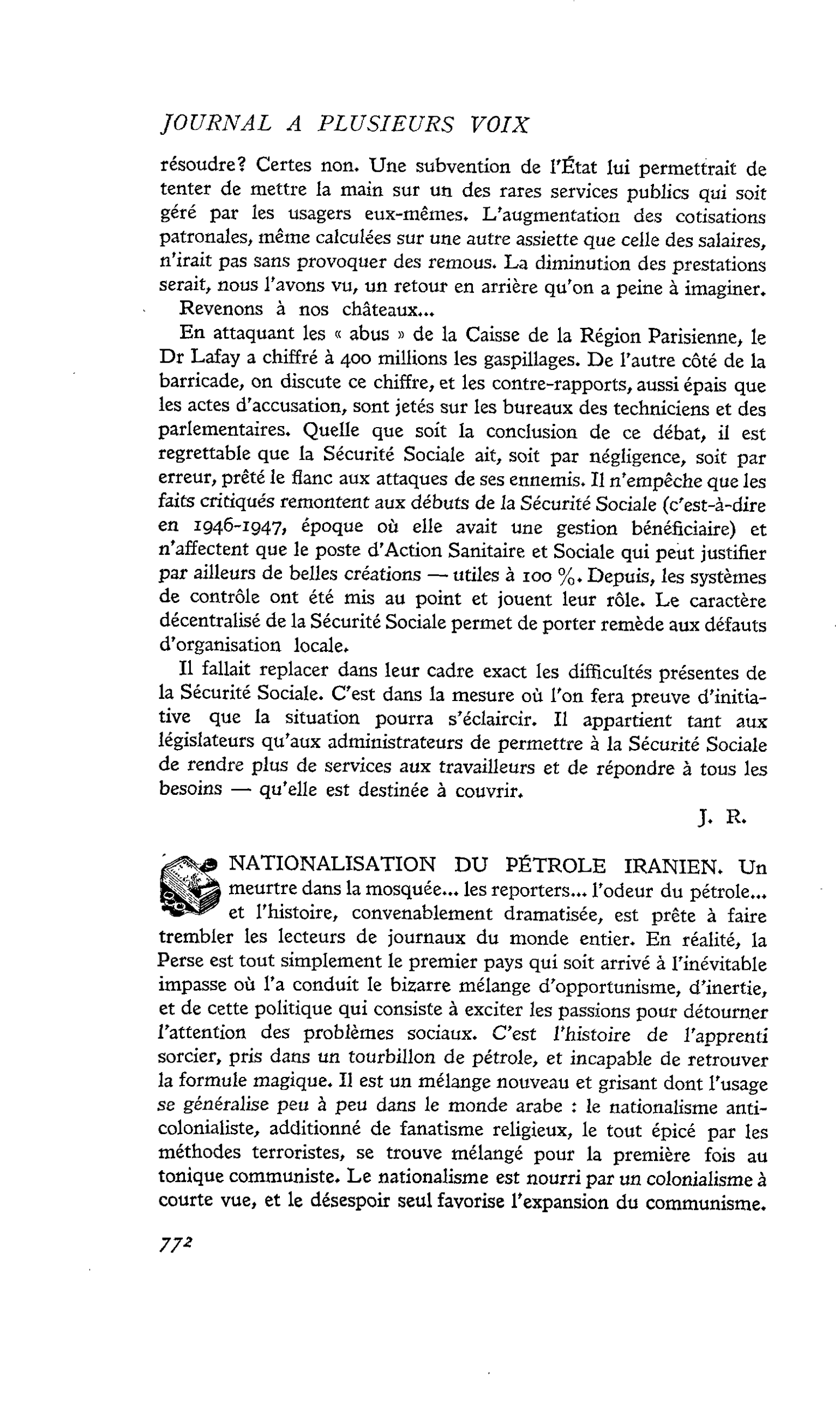 NATIONALISATION DU PÉTROLE IRANIEN