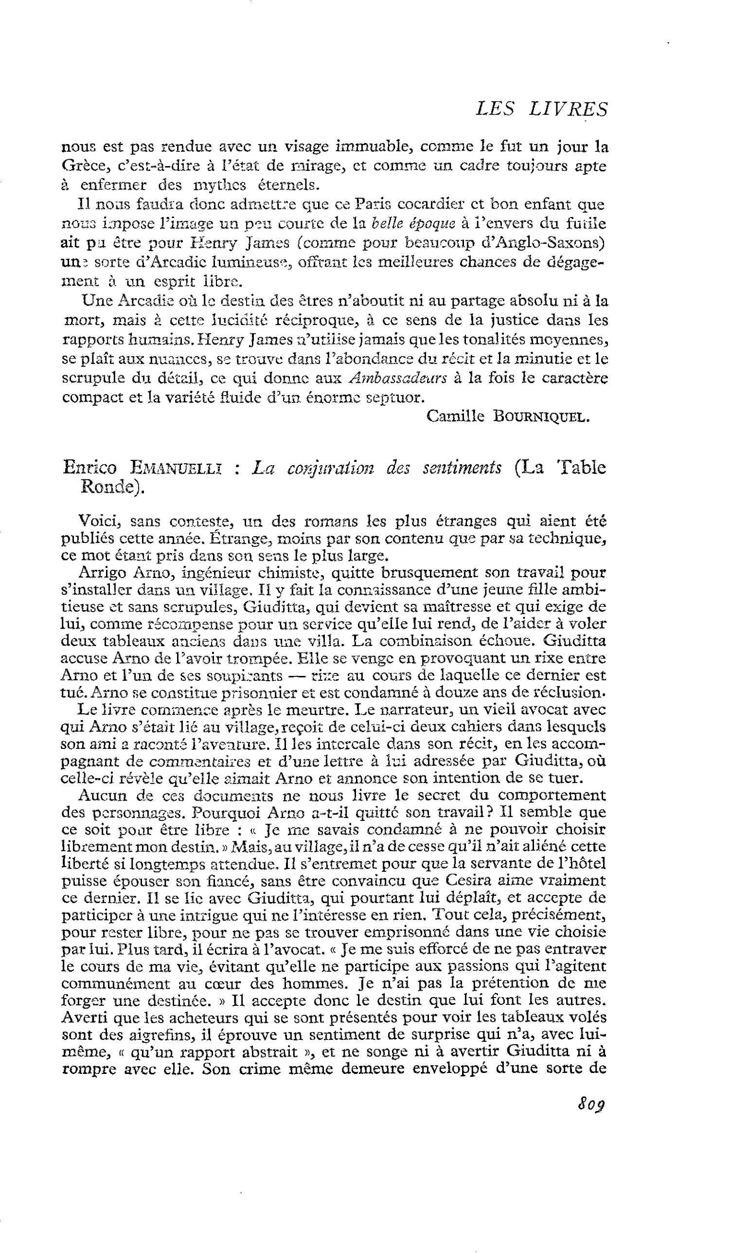 Enrico Emanuelli : La conjuration des sentiments