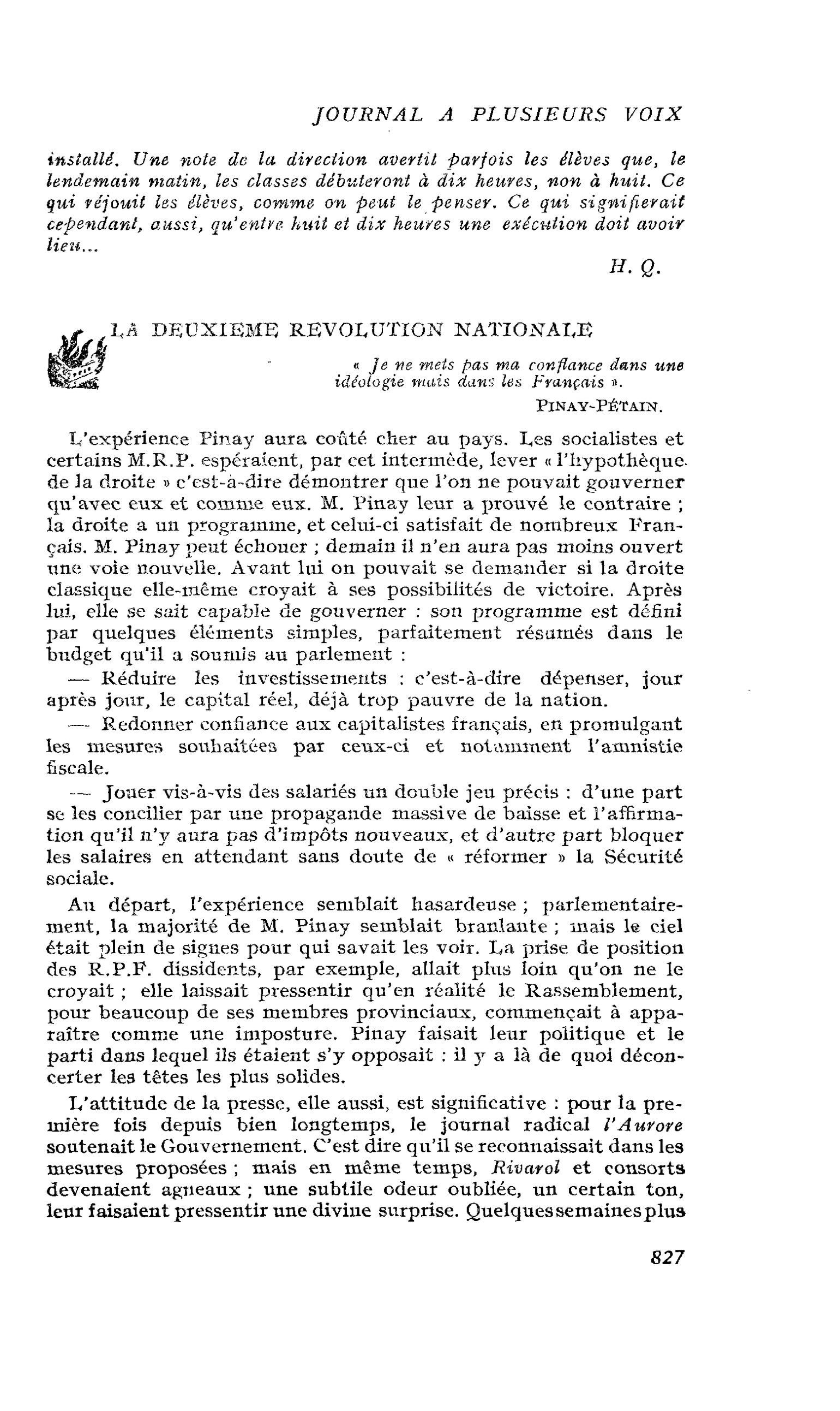 La deuxième révolution nationale