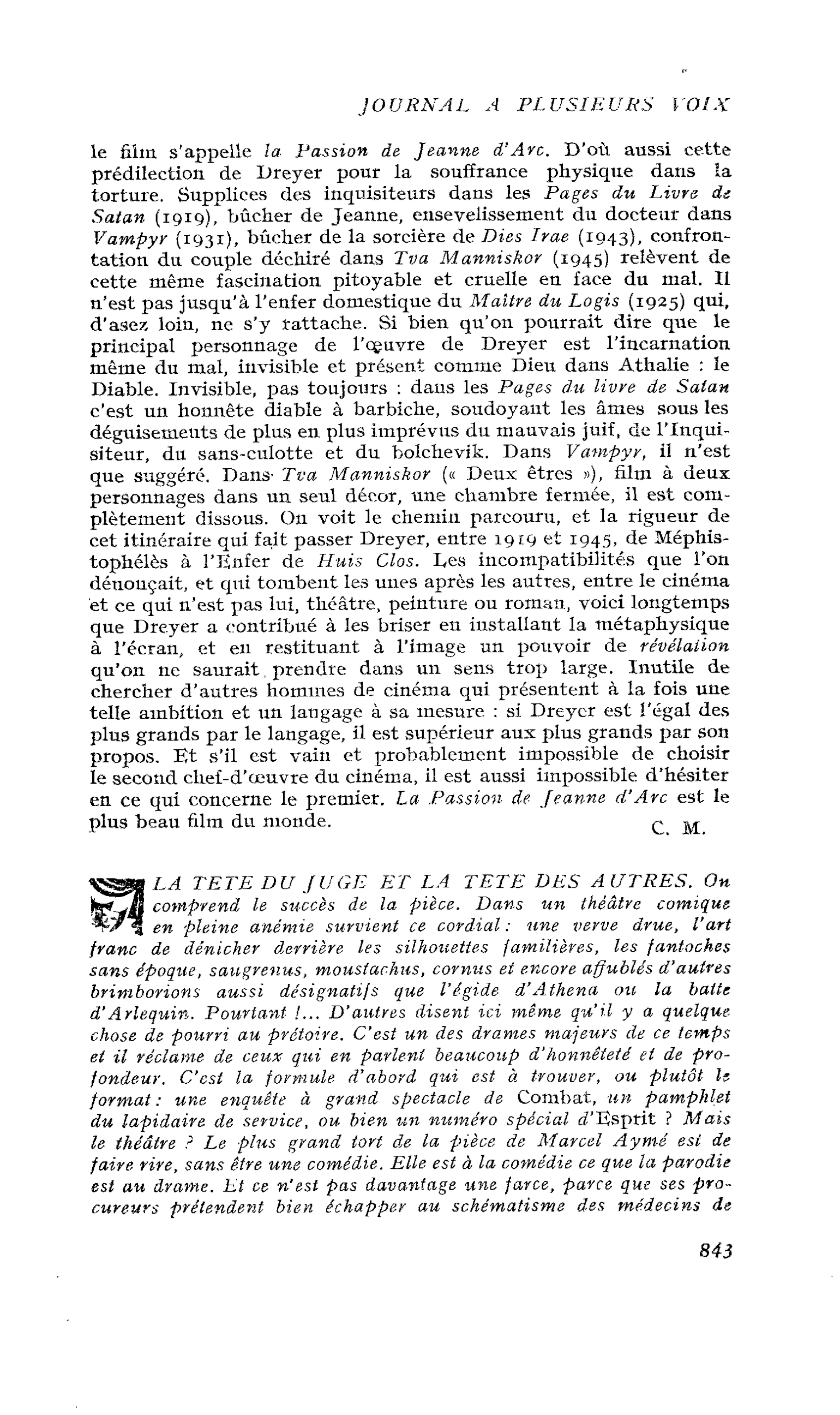 LA TETE DU JUGE ET LA TETE DES AUTRES
