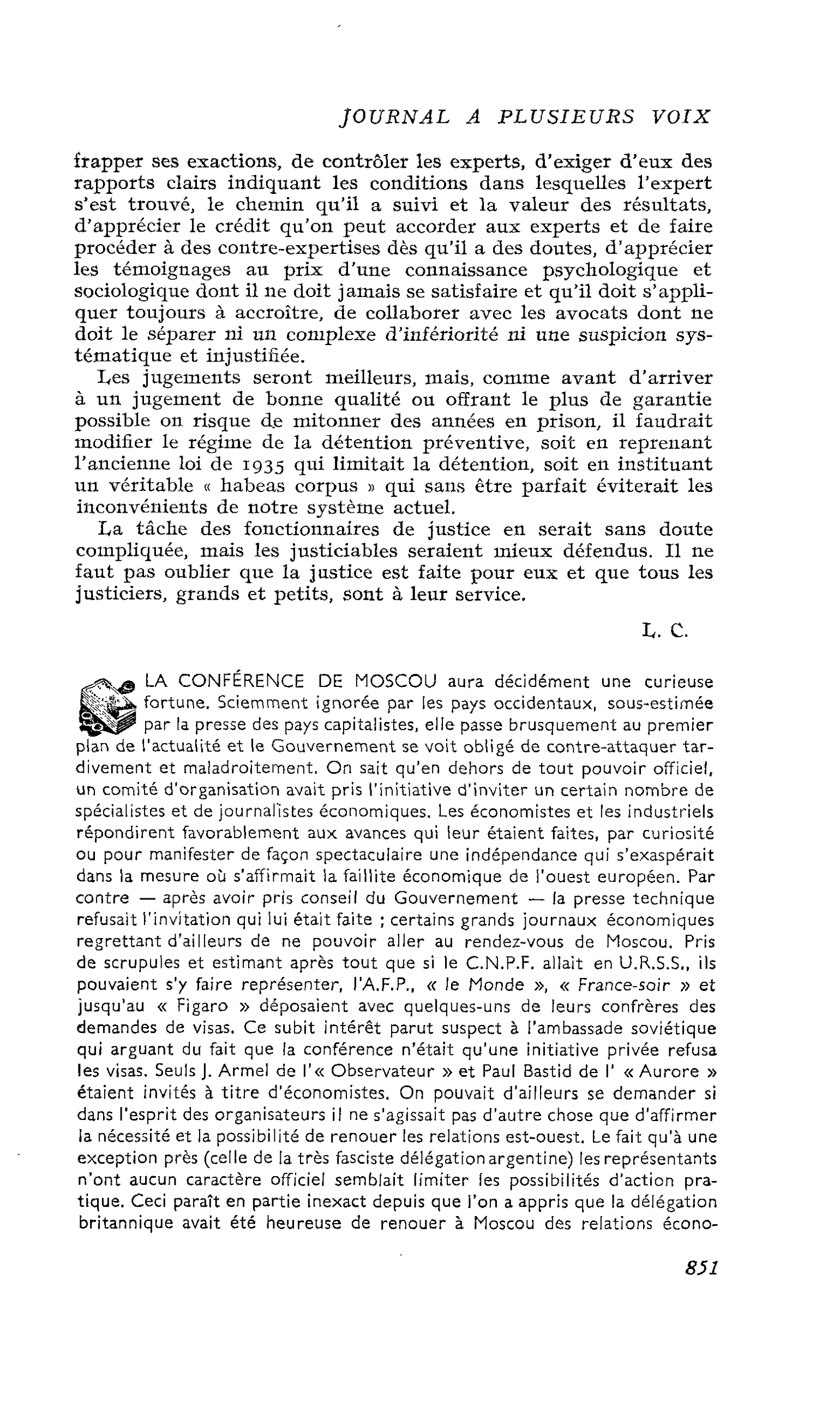 LA CONFÉRENCE DE MOSCOU