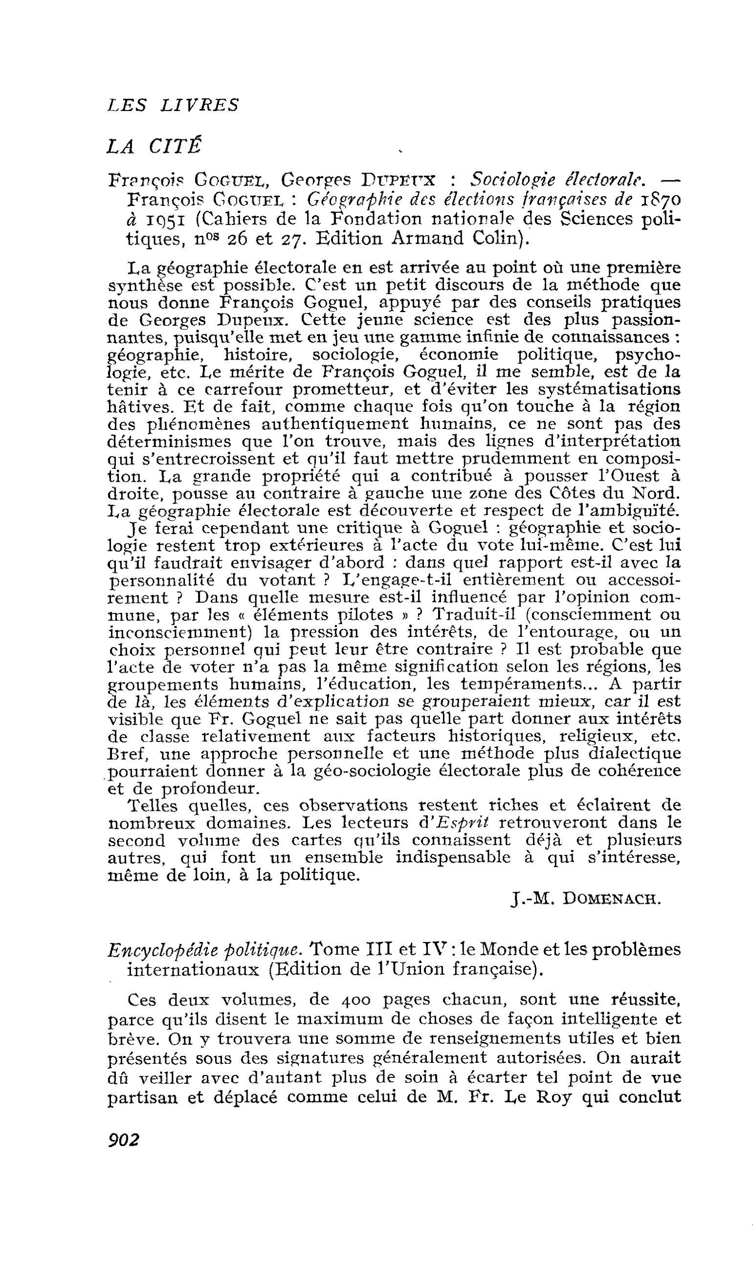 Encyclopédie politique. Tome III et IV : le Monde et les problèmes internationaux
