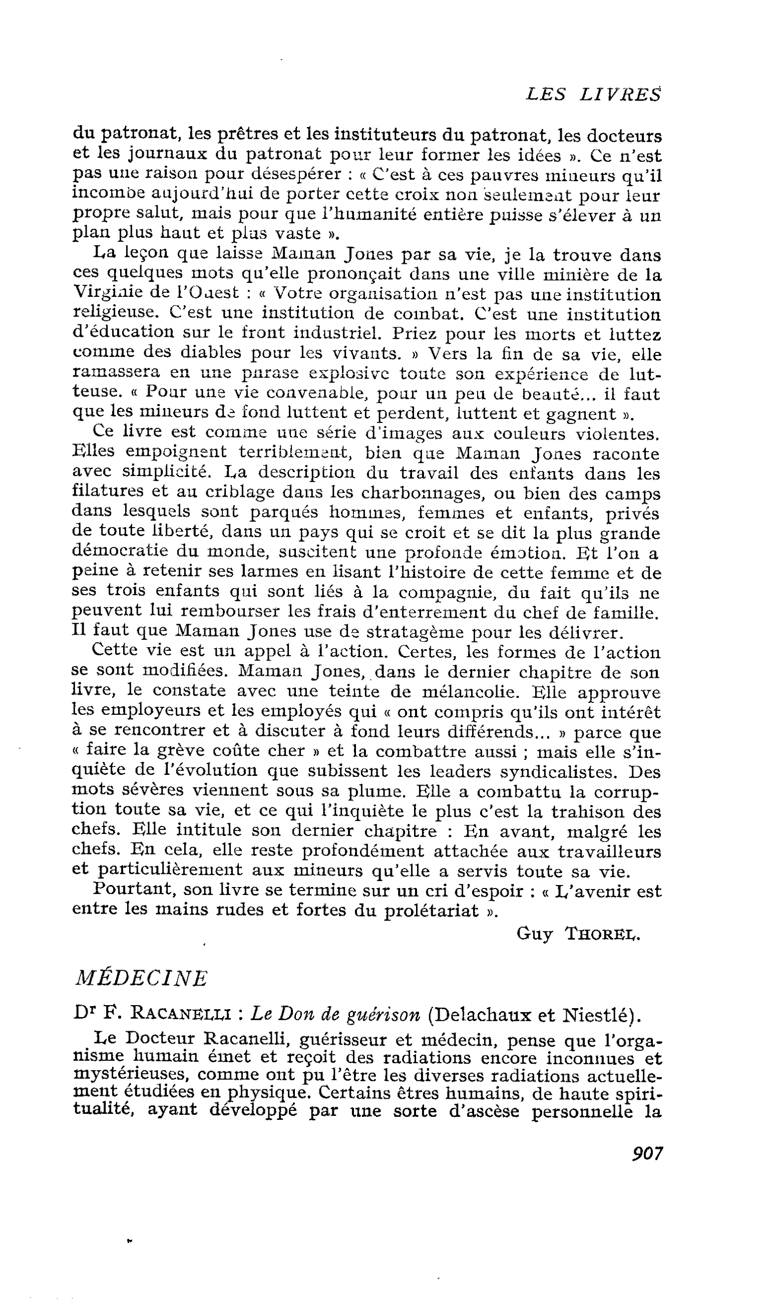 MÉDECINE. Dr F. Racanelli : Le Don de guérison