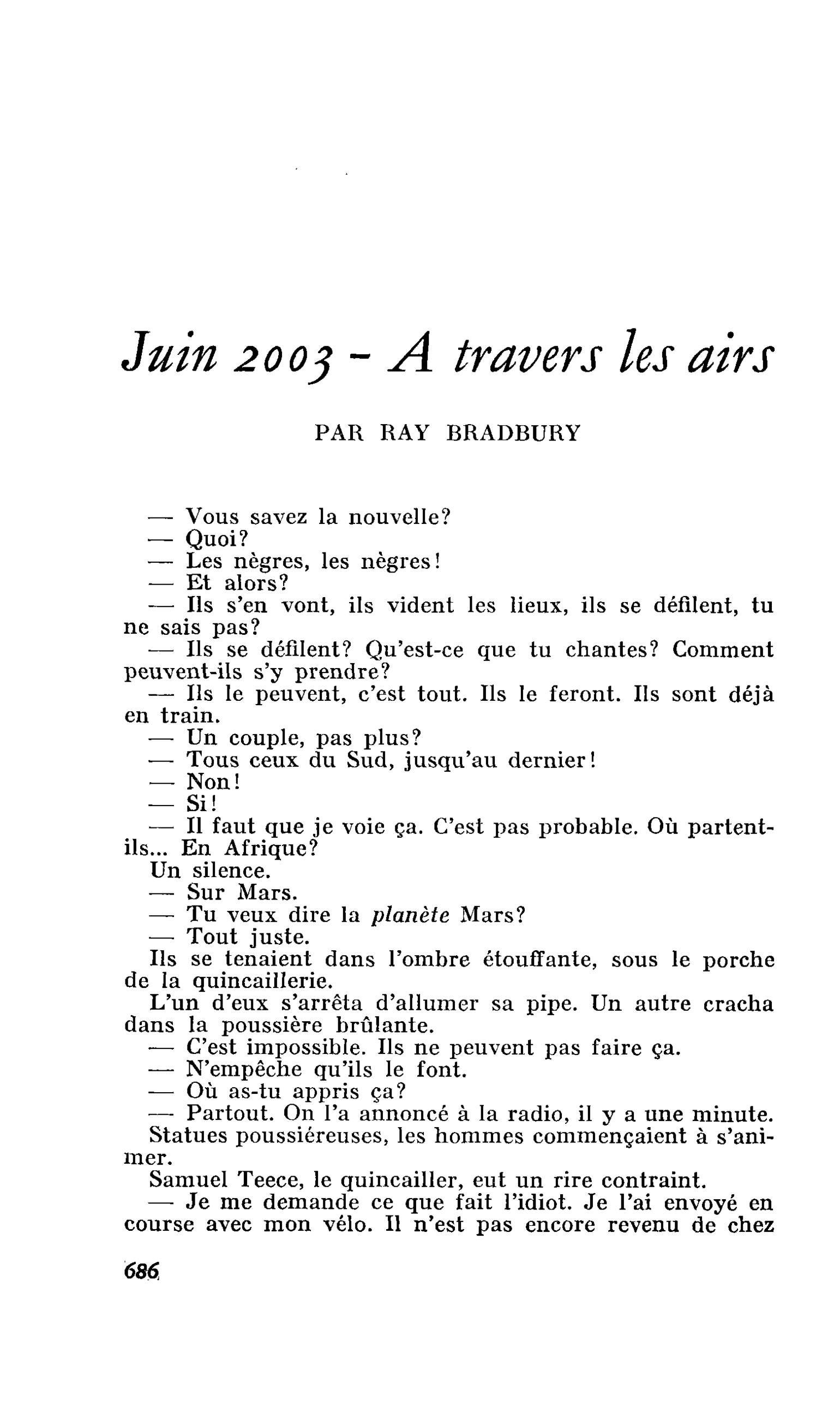 Juin 2003 - A travers les airs