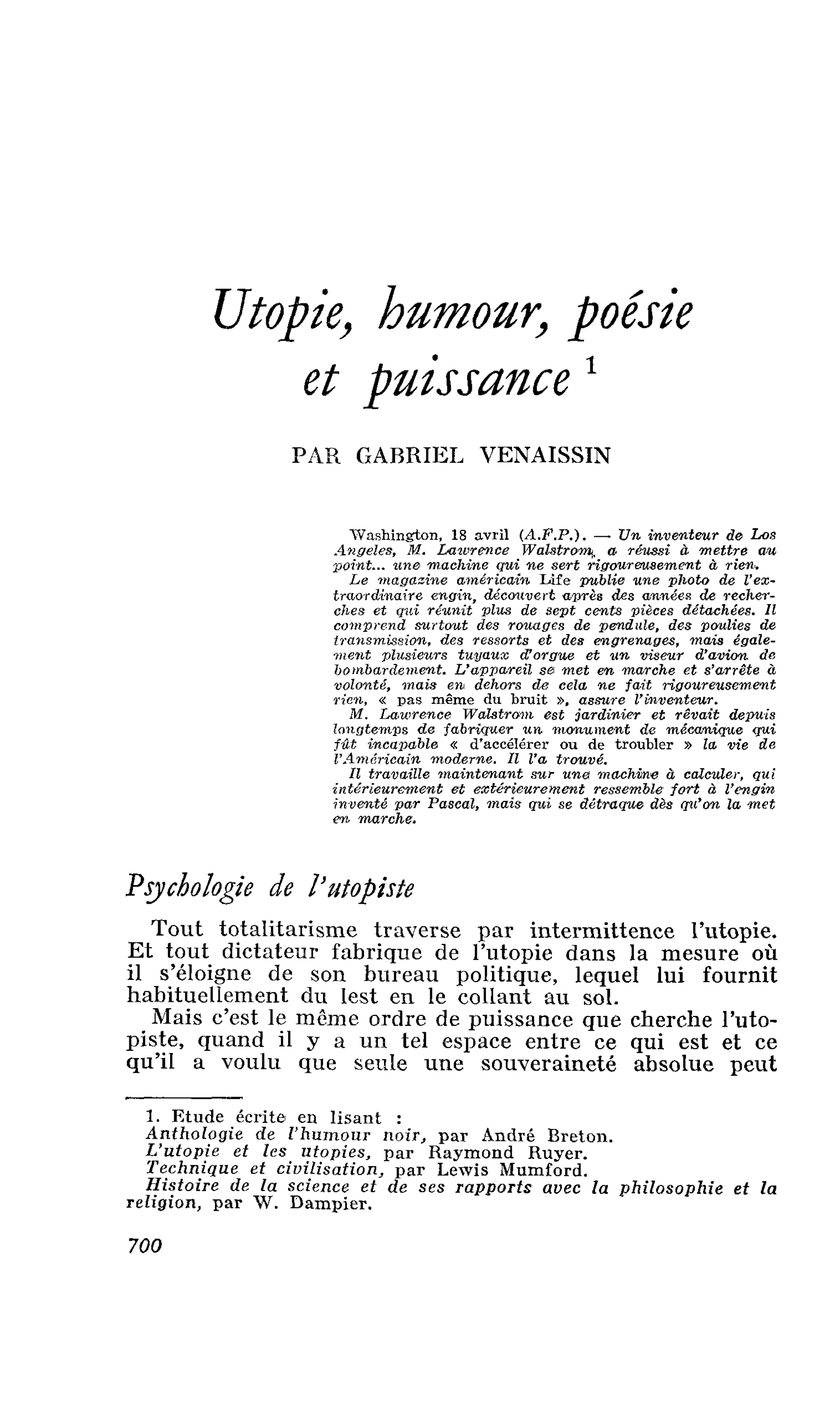Utopie, humour, poésie et puissance