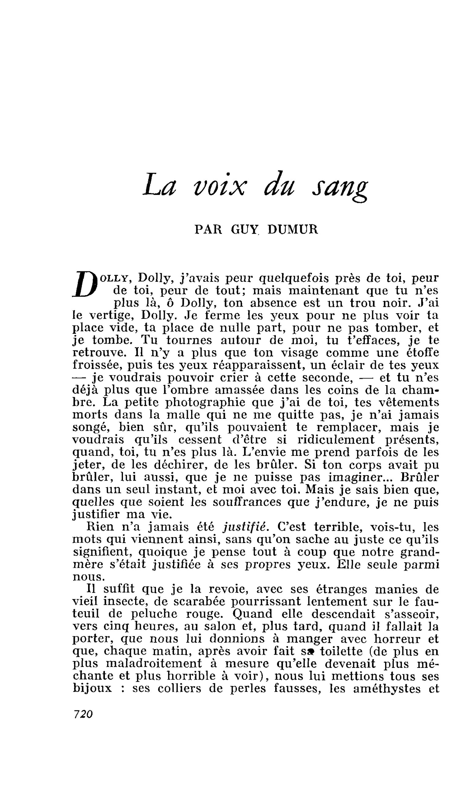 La voix du sang