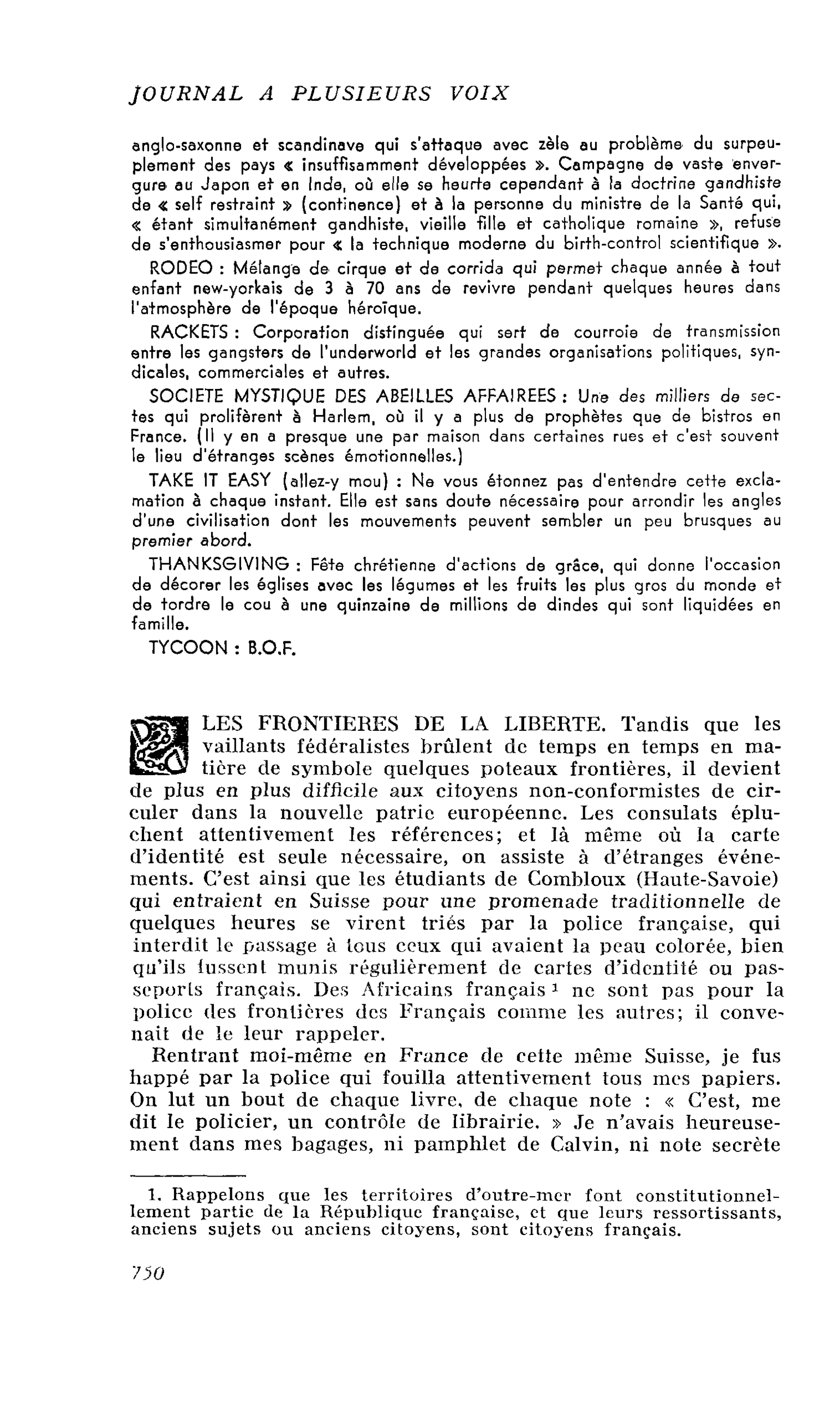 LES FRONTIERES DE LA LIBERTE