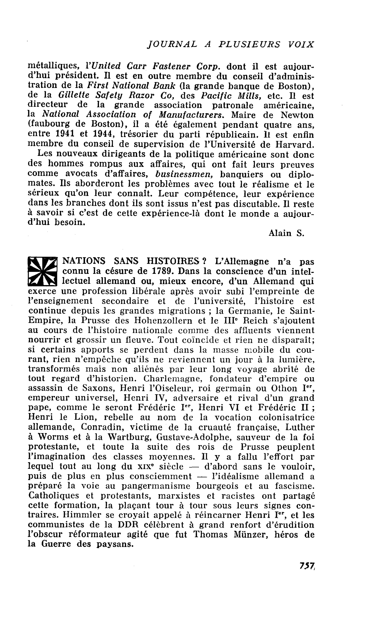 Nations sans histoires ?