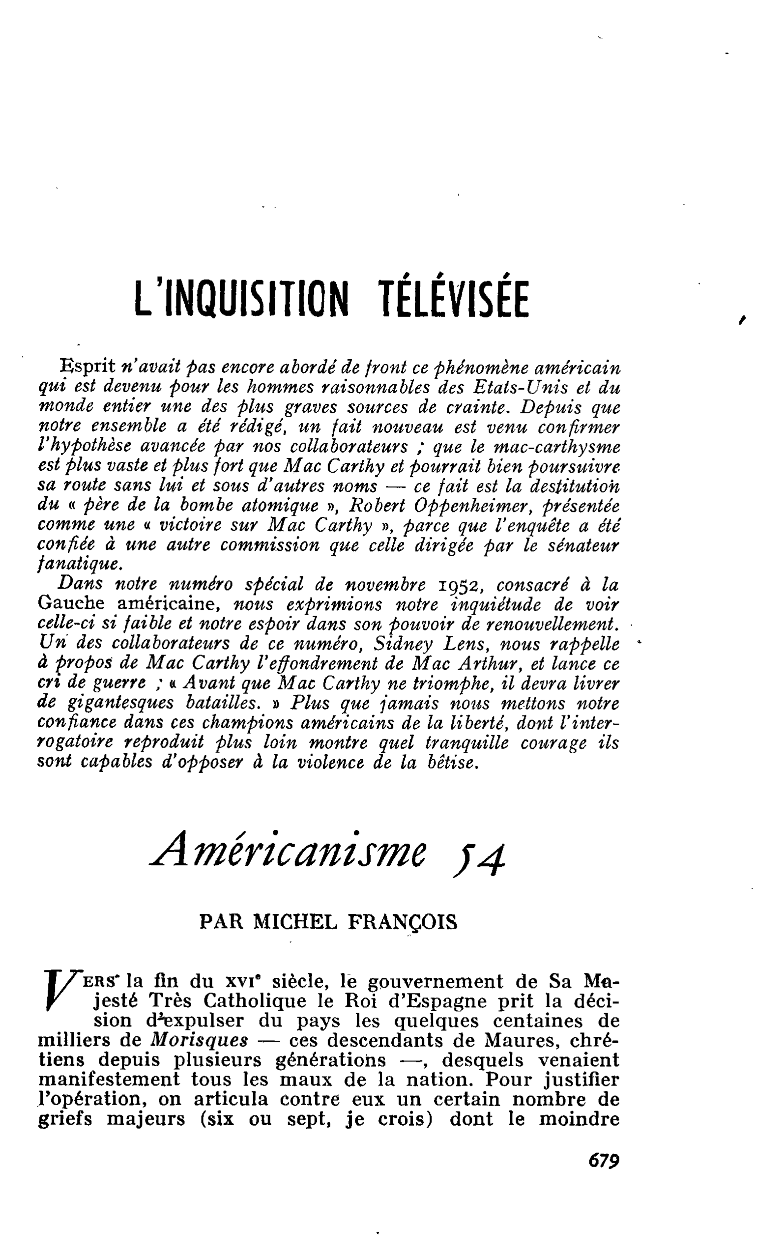 L’INQUISITION TÉLÉVISÉE