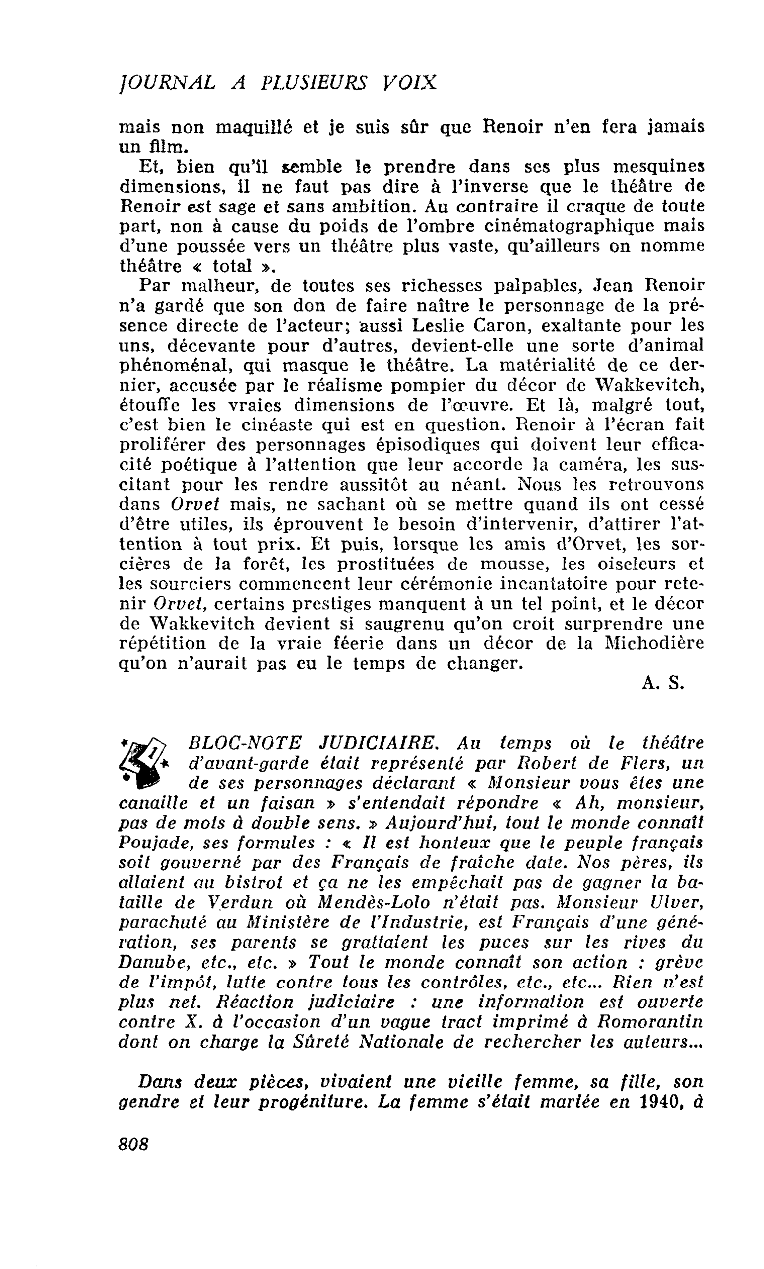 BLOC-NOTE JUDICIAIRE