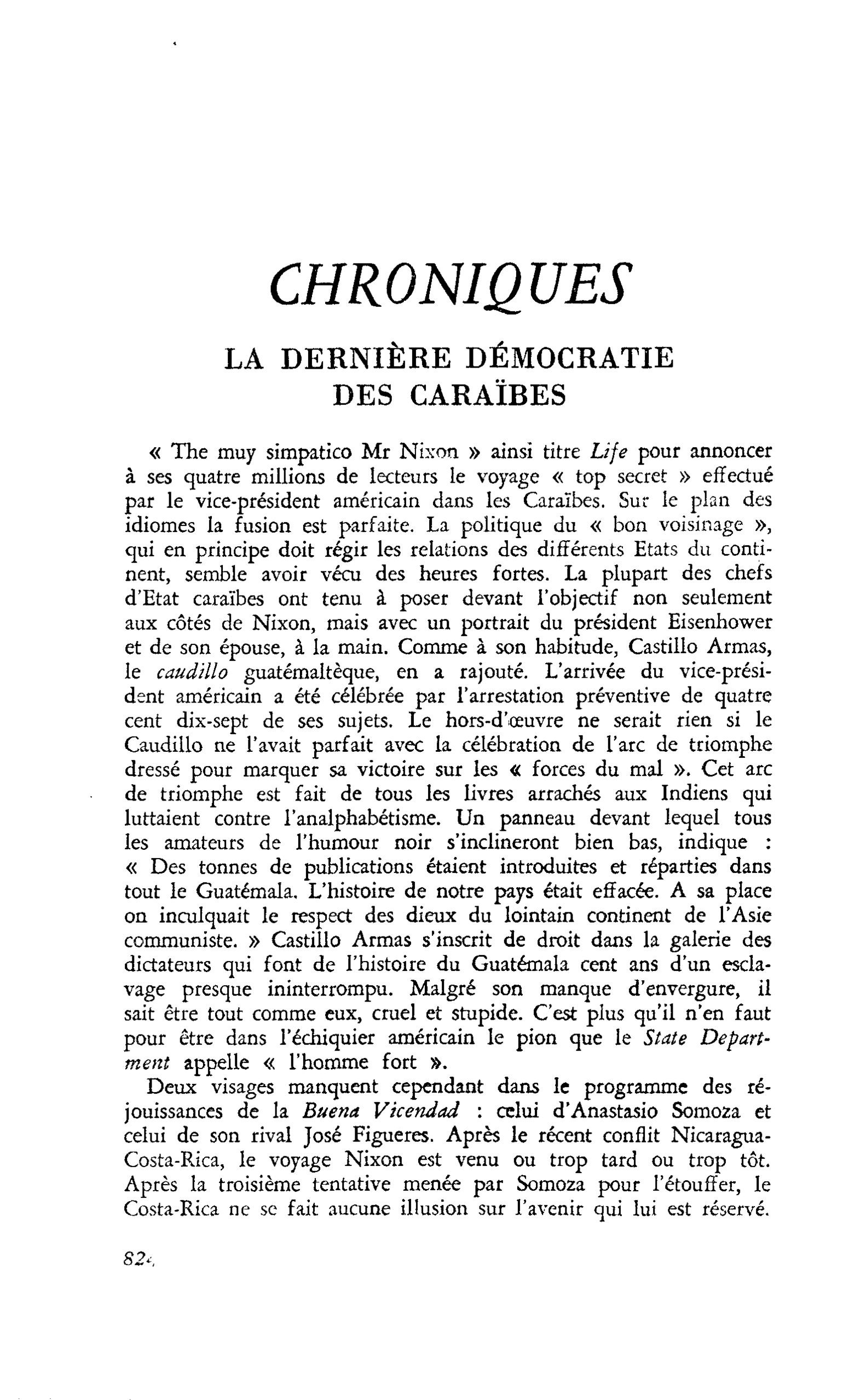 LA DERNIÈRE DÉMOCRATIE DES CARAÏBES