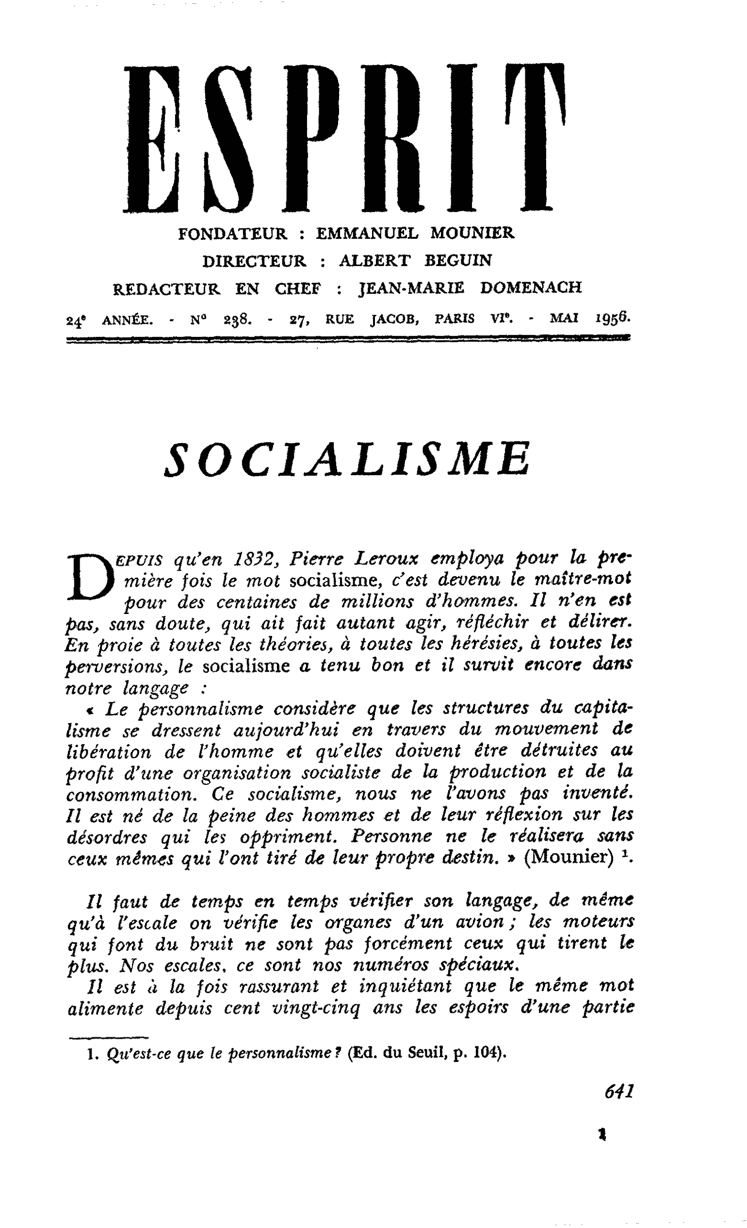 SOCIALISME