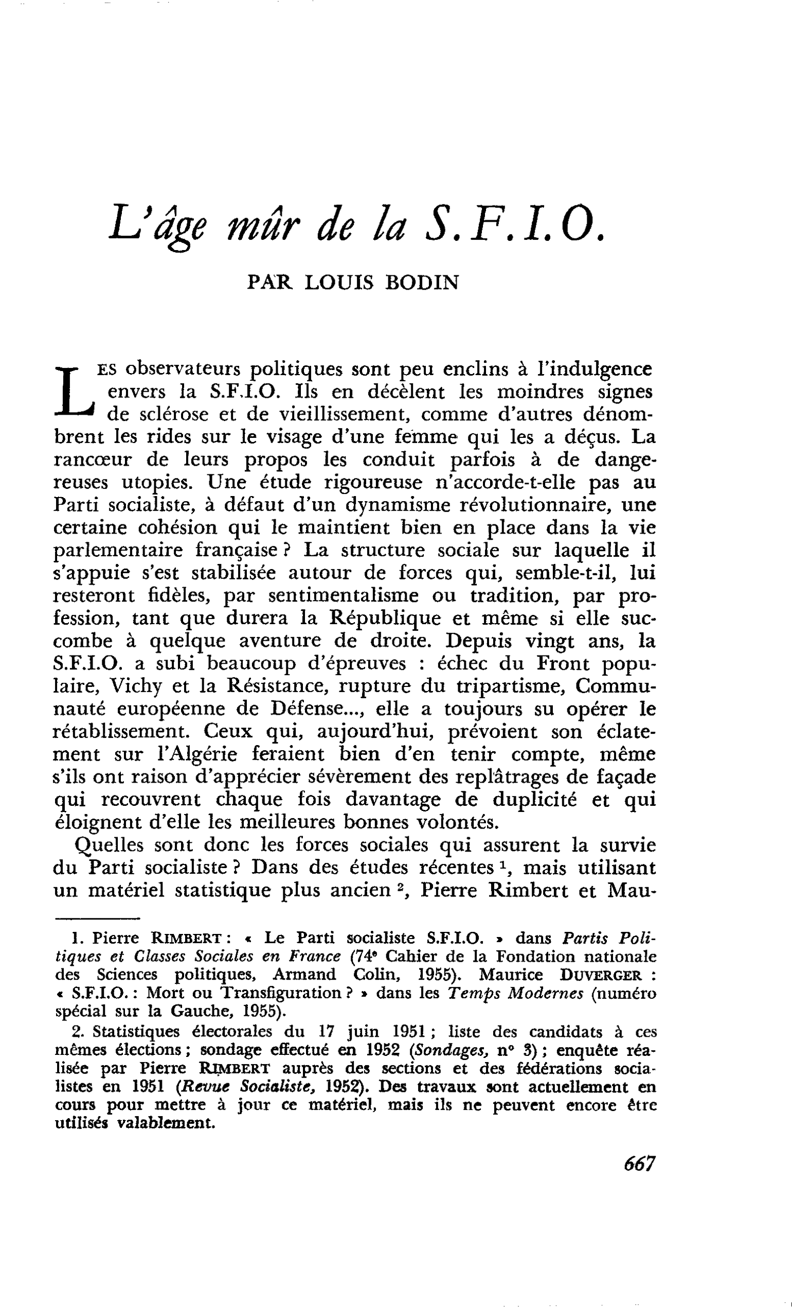 L’âge mûr de la S.F.I.O.